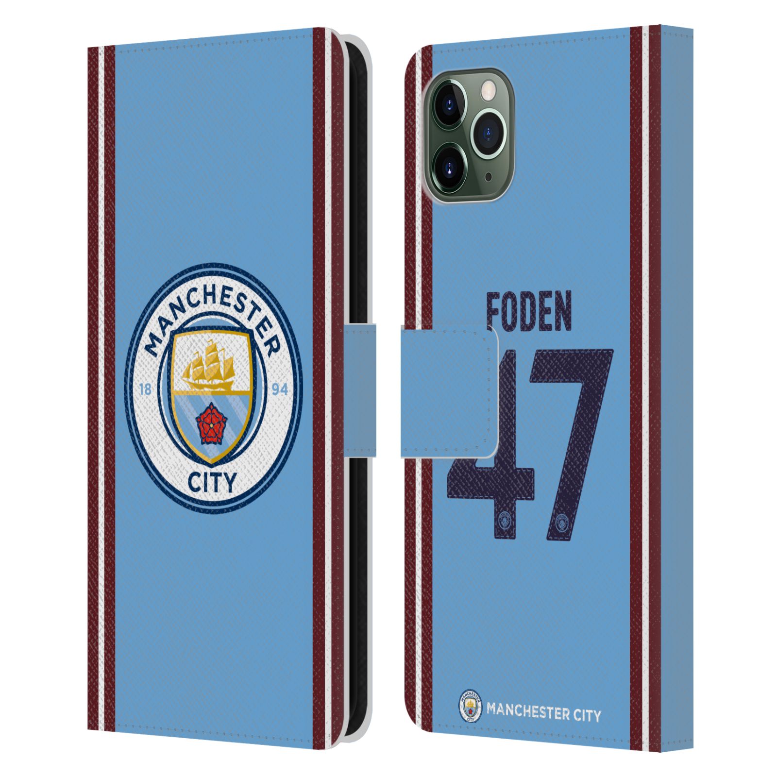 MAN CITY FC 2022/23 JOUEURS HOME KIT ÉTUI COQUE EN CUIR POUR APPLE iPHONE - Photo 10 sur 11