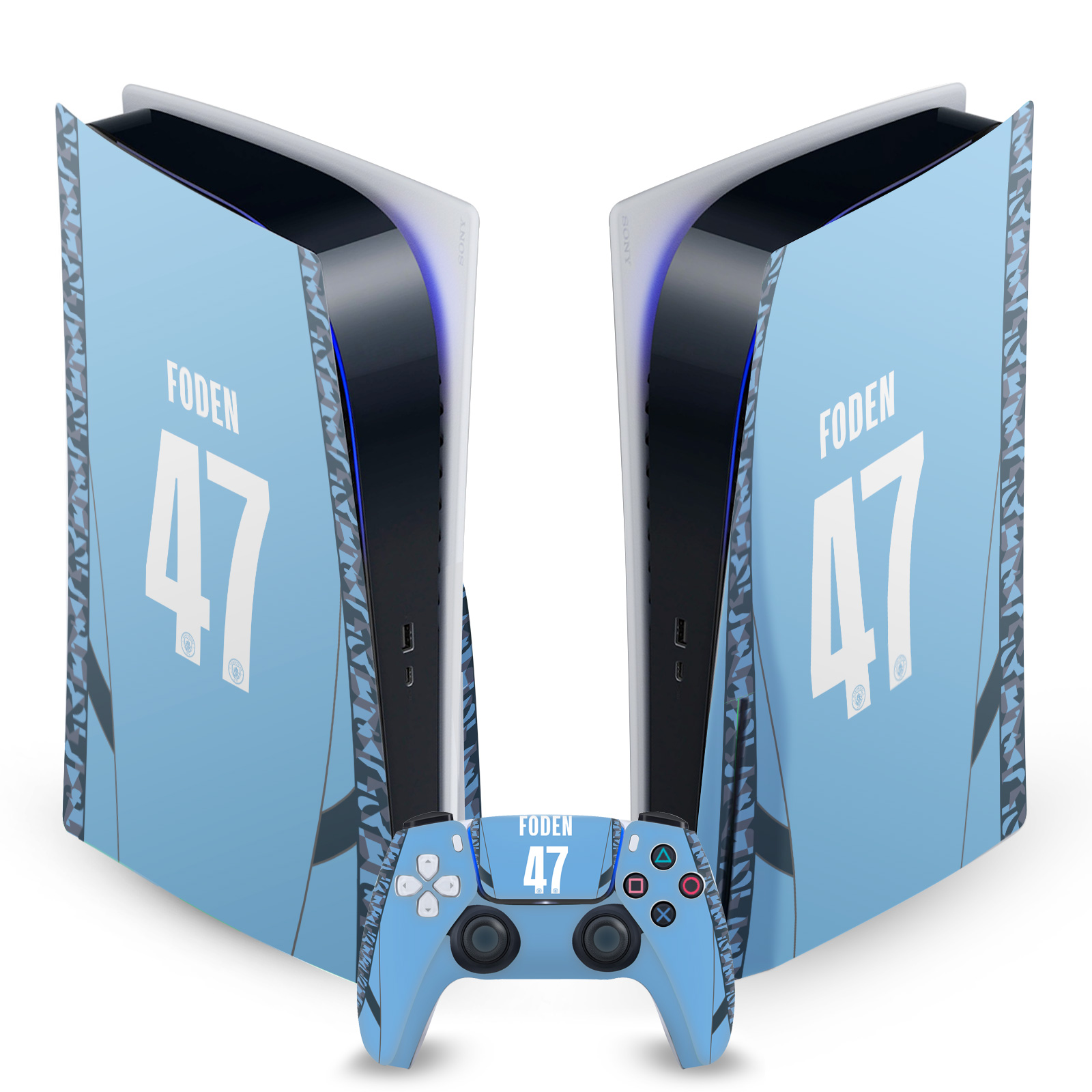 MAN CITY FC 2024/25 PLAYER HOME KIT VINYL SKIN FÜR PS5 DISC KONSOLE & DUALSENSE - Bild 10 von 10