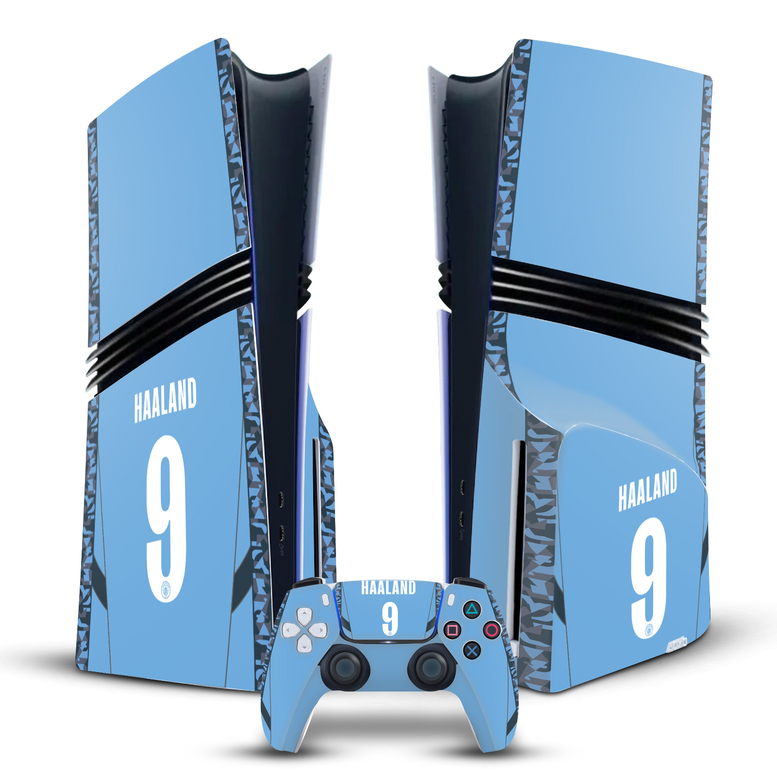 MAN CITY FC 2024/25 PLAYERS HOME KIT VINYL SKIN FOR PS5 PRO DISC EDITION BUNDLE