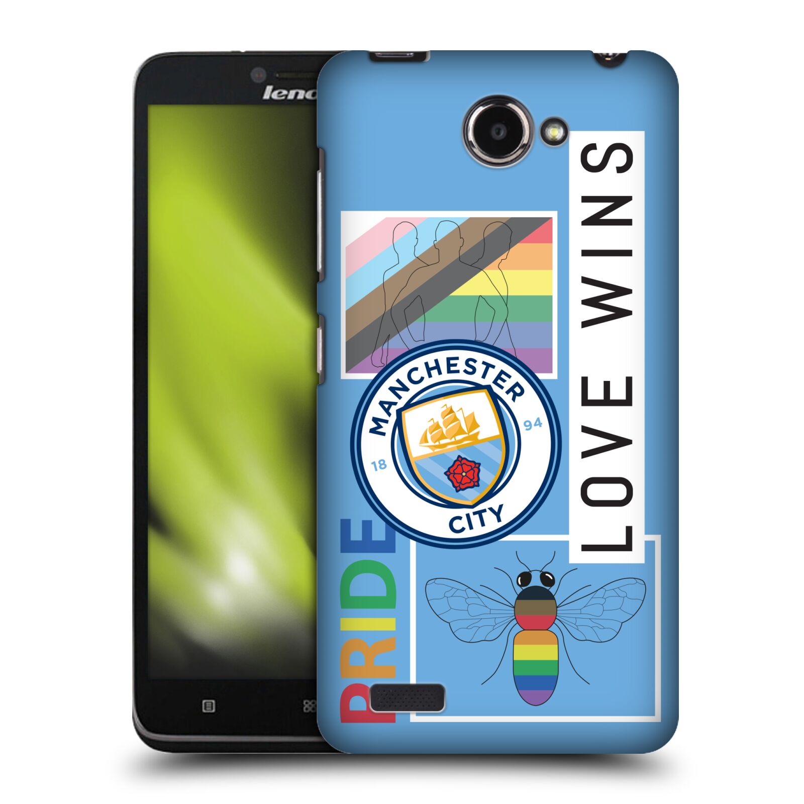 OFFICIAL MANCHESTER CITY MAN CITY FC PRIDE HARD BACK CASE FOR LENOVO PHONES - Picture 8 of 8