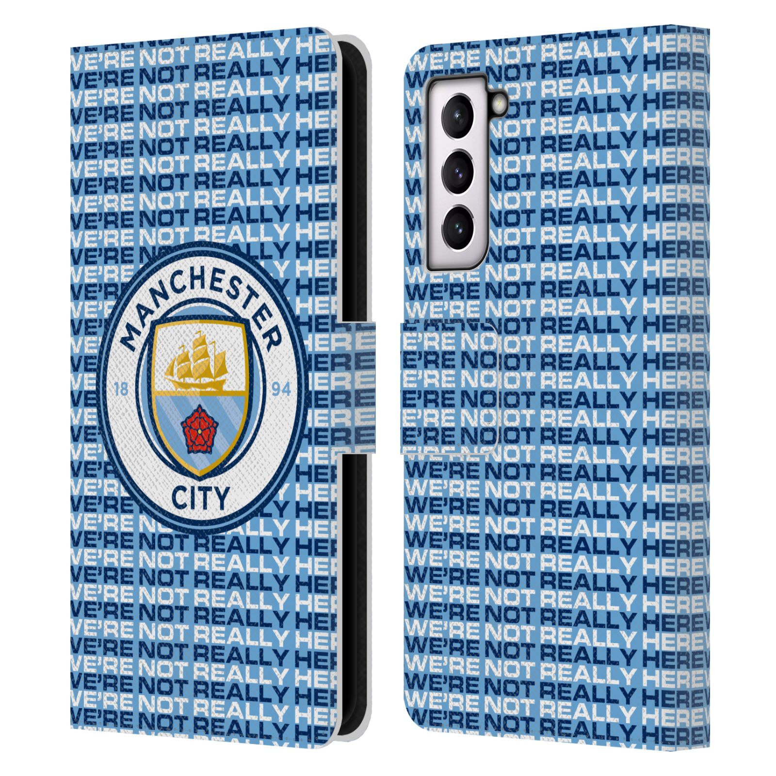 MAN CITY FC WE'RE REALMENTE NOT HERE CUERO FUNDA LIBRO PARA TELÉFONOS SAMSUNG 4 - Imagen 7 de 8