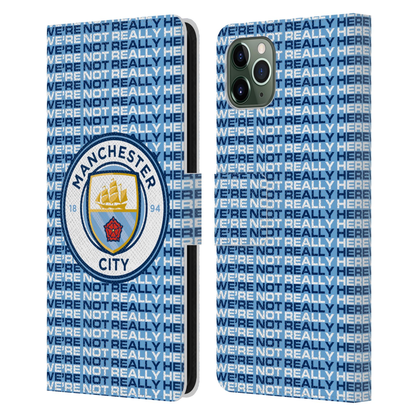 MAN CITY FC WE'RE NOT REALLY HERE ÉTUI COQUE DE LIVRE EN CUIR POUR APPLE iPHONE - Photo 7 sur 8
