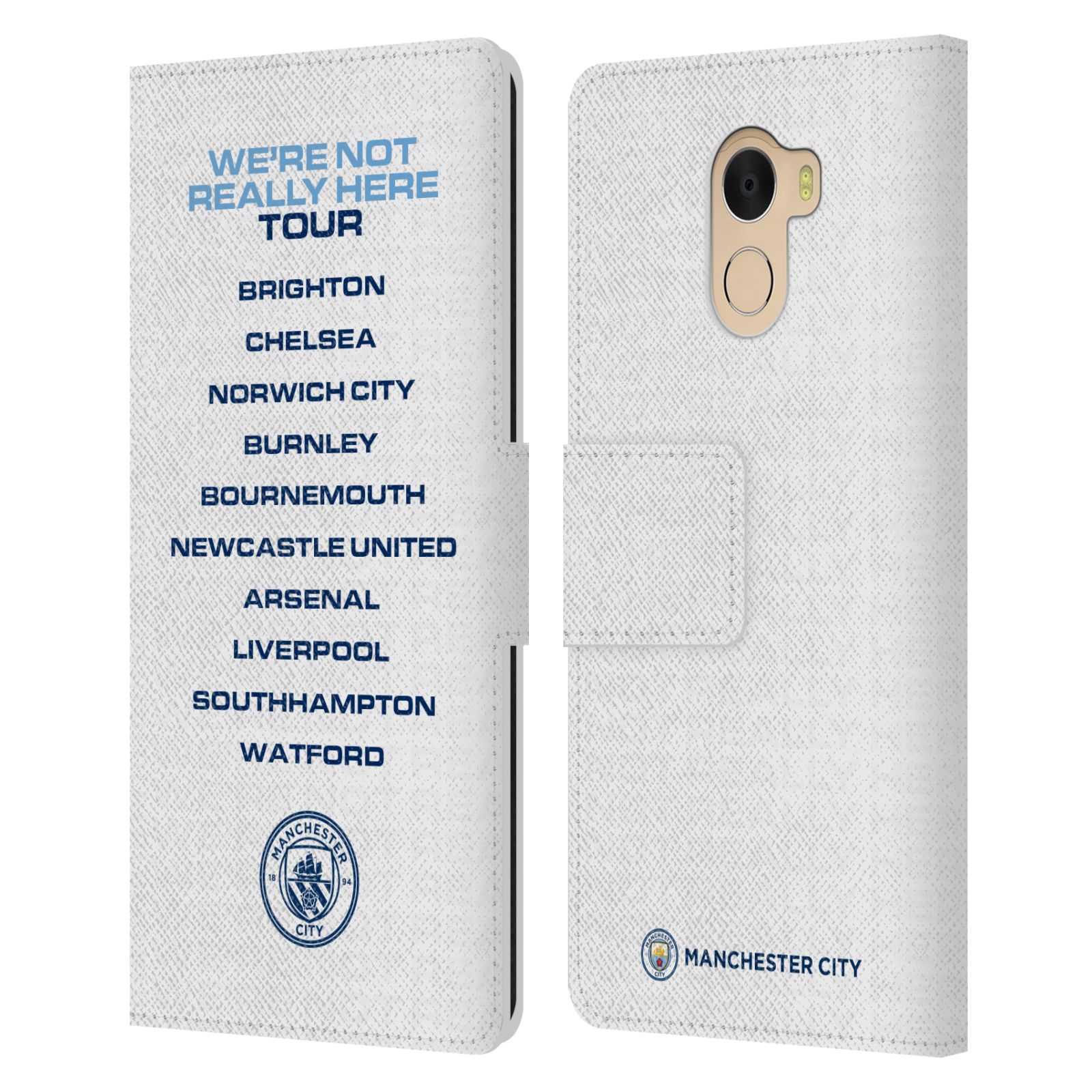 MAN CITY FC WE'RE NOT REALLY HERE LEATHER BOOK CASE FOR WILEYFOX & ESSENTIAL - Picture 8 of 8