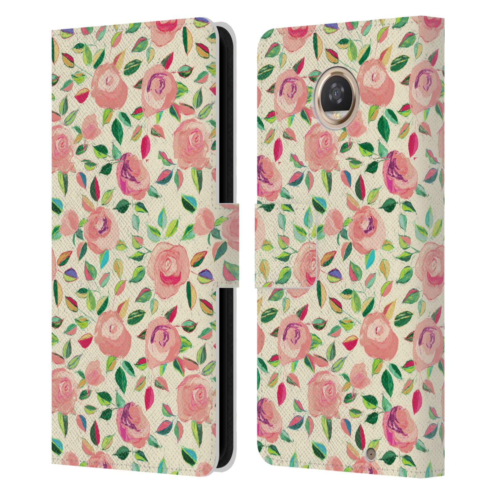 OFFICIAL MICKLYN LE FEUVRE FLORALS 2 LEATHER BOOK CASE FOR MOTOROLA PHONES 2 - Picture 15 of 18