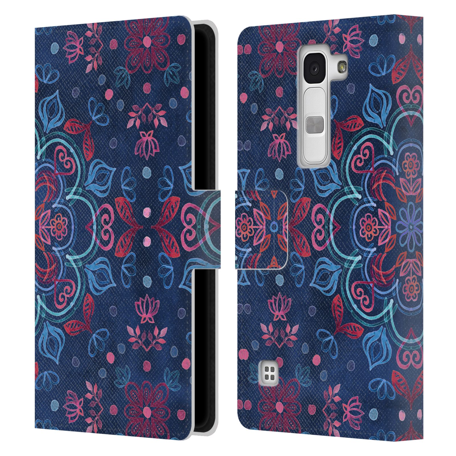 OFFICIAL MICKLYN LE FEUVRE MANDALA LEATHER BOOK WALLET CASE FOR LG PHONES 2 - Picture 8 of 20