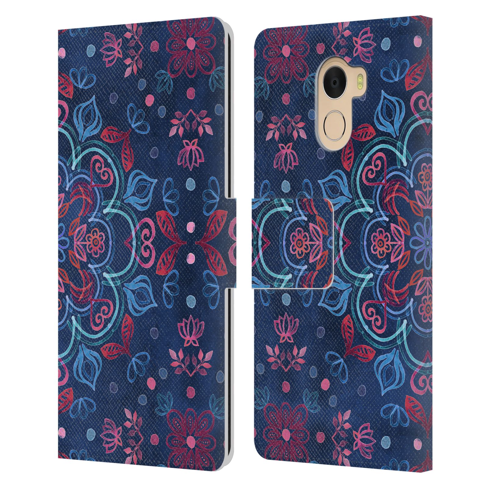 OFFICIAL MICKLYN LE FEUVRE MANDALA LEATHER BOOK CASE FOR WILEYFOX & ESSENTIAL - Picture 8 of 20