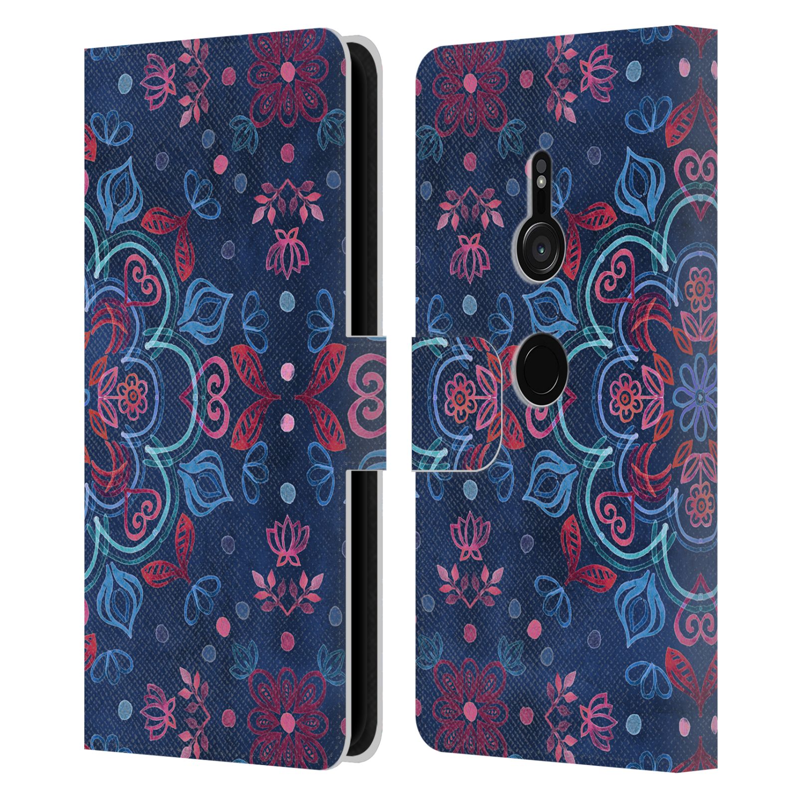 OFFICIAL MICKLYN LE FEUVRE MANDALA LEATHER BOOK WALLET CASE FOR SONY PHONES 1 - Picture 8 of 20