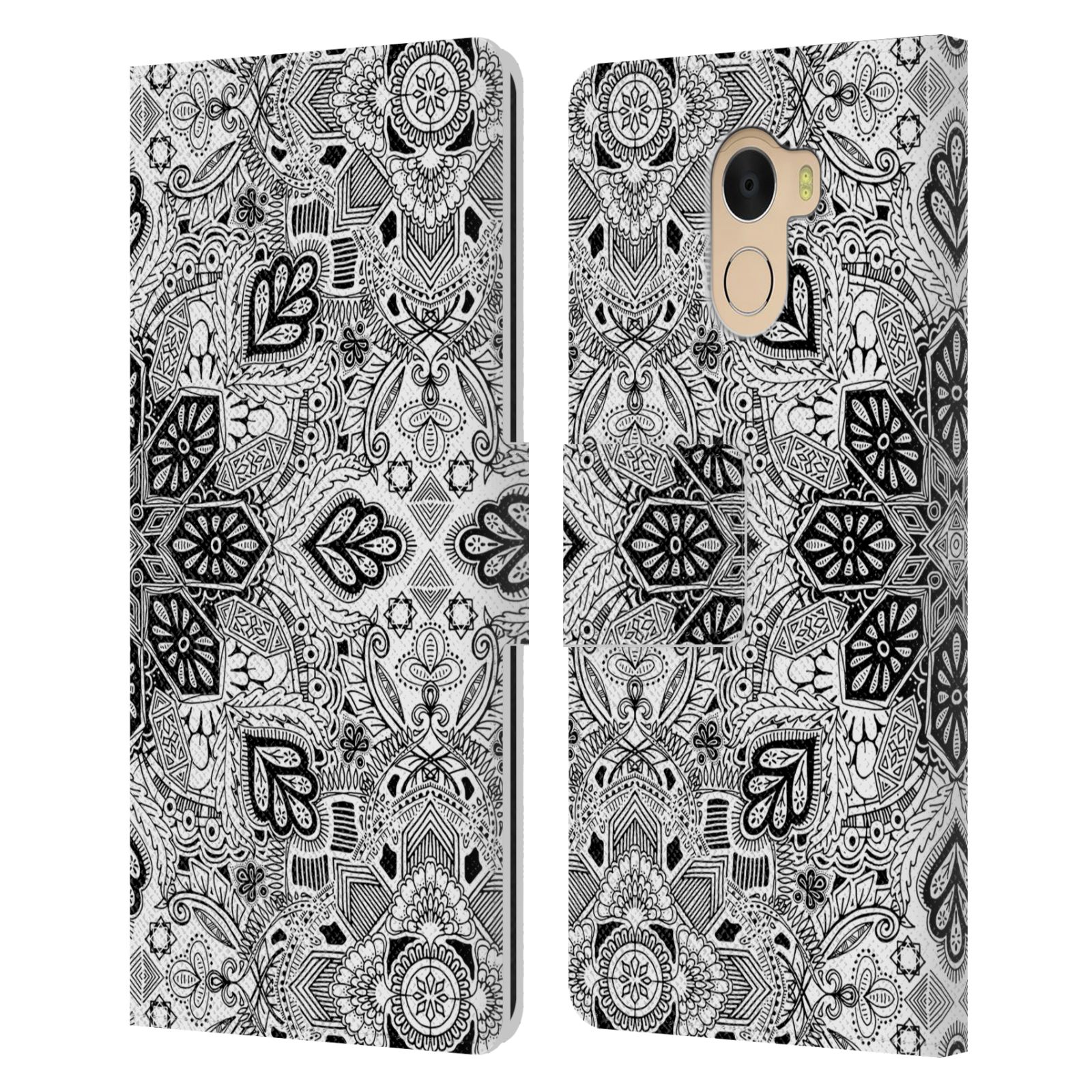 OFFICIAL MICKLYN LE FEUVRE MANDALA LEATHER BOOK CASE FOR WILEYFOX & ESSENTIAL - Picture 12 of 20