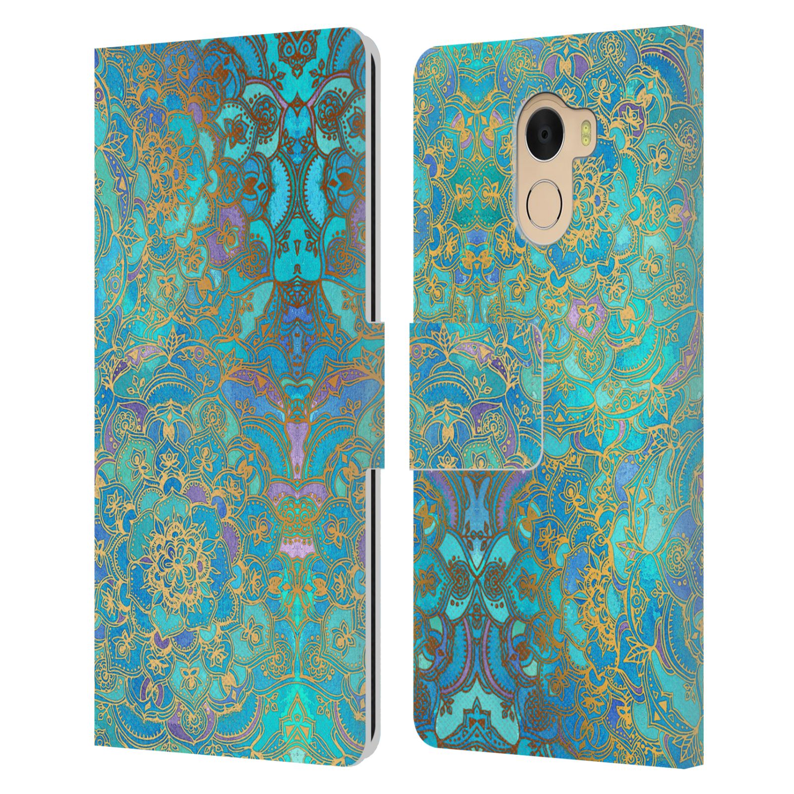 OFFICIAL MICKLYN LE FEUVRE MANDALA LEATHER BOOK CASE FOR WILEYFOX & ESSENTIAL - Picture 17 of 20