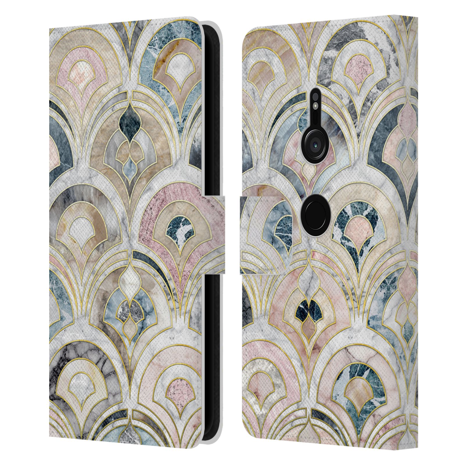 MICKLYN LE FEUVRE MARBLE PATTERNS LEATHER BOOK WALLET CASE FOR SONY PHONES 1 - Picture 7 of 21
