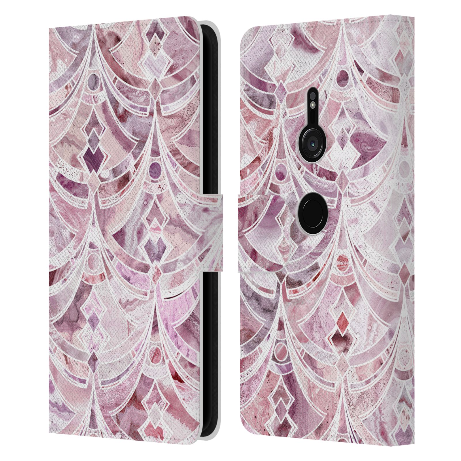 MICKLYN LE FEUVRE MARBLE PATTERNS LEATHER BOOK WALLET CASE FOR SONY PHONES 1 - Picture 8 of 21