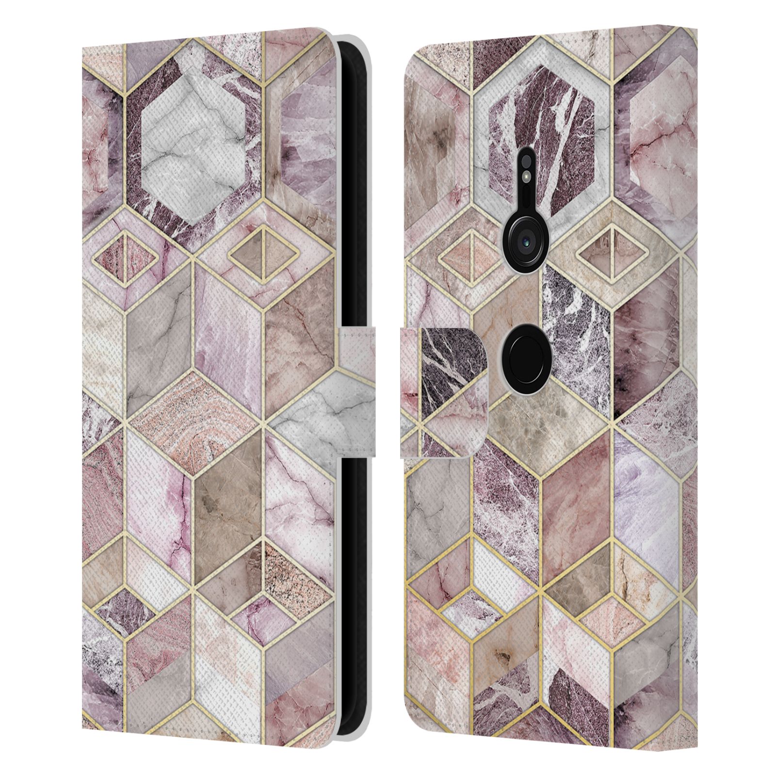 MICKLYN LE FEUVRE MARBLE PATTERNS LEATHER BOOK WALLET CASE FOR SONY PHONES 1 - Picture 9 of 21