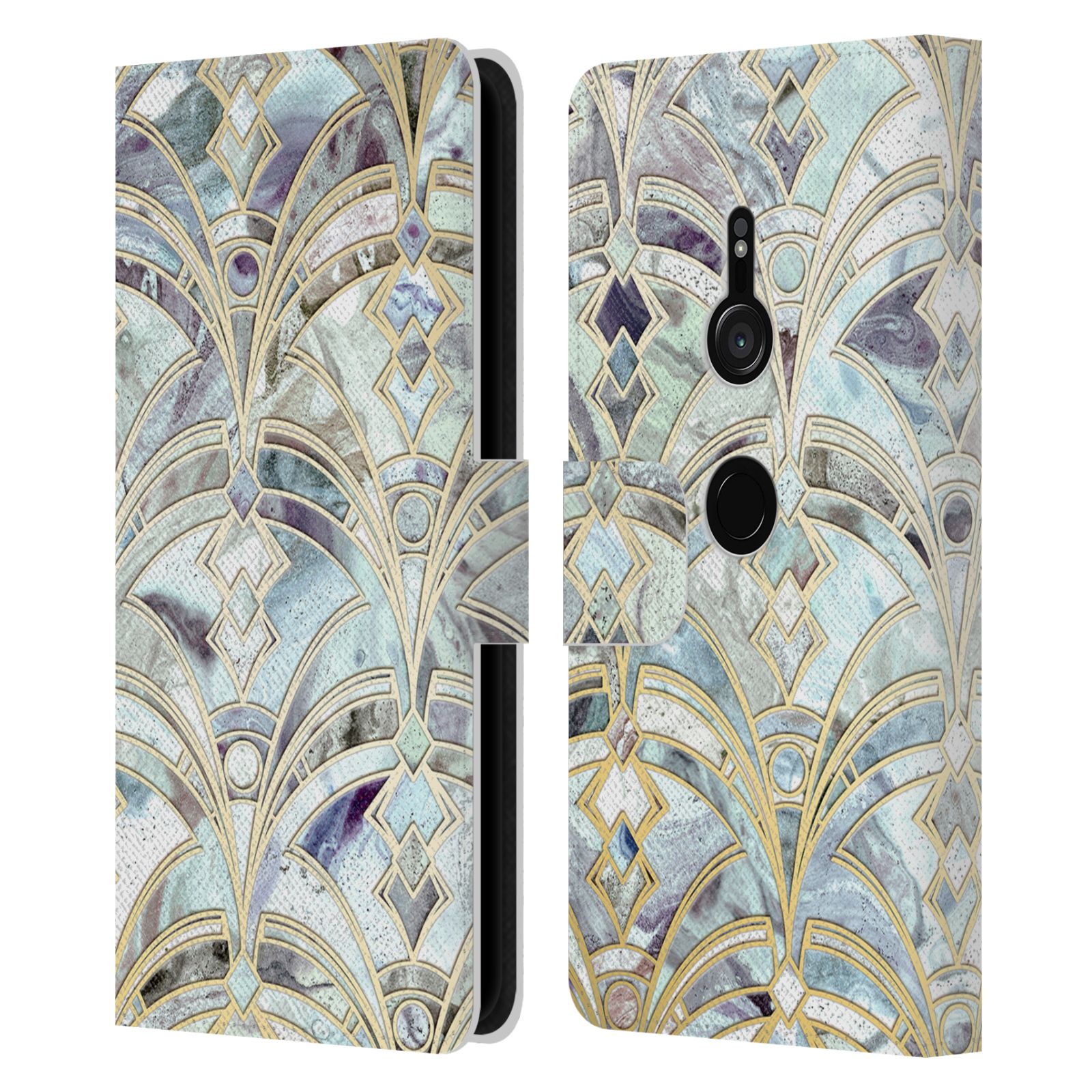 MICKLYN LE FEUVRE MARBLE PATTERNS LEATHER BOOK WALLET CASE FOR SONY PHONES 1 - Picture 20 of 21