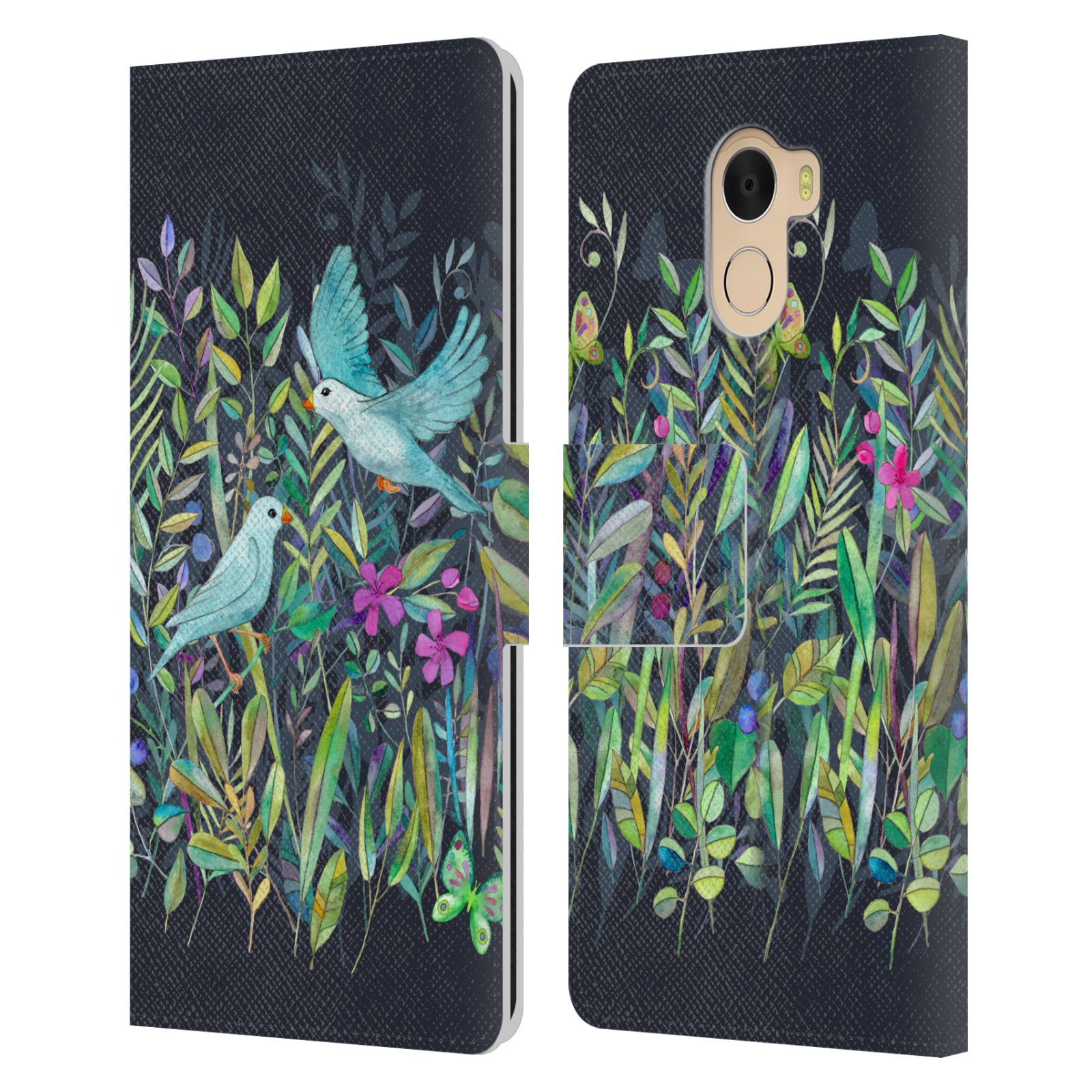OFFICIAL MICKLYN LE FEUVRE WILDLIFE LEATHER BOOK CASE FOR WILEYFOX & ESSENTIAL - Picture 7 of 14