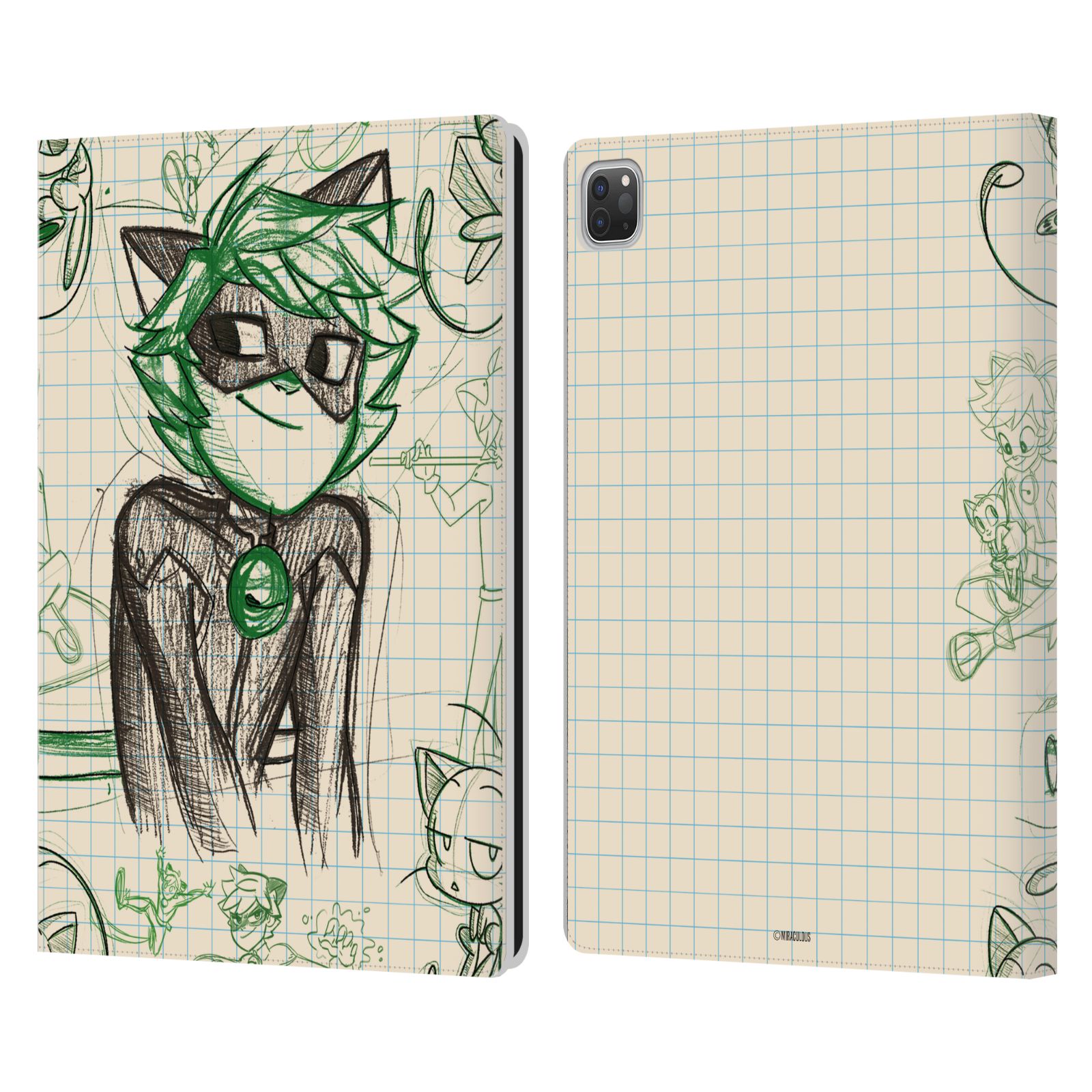 OFFICIAL MIRACULOUS LADYBUG SKETCHES LEATHER BOOK WALLET CASE FOR APPLE iPAD - Picture 7 of 14