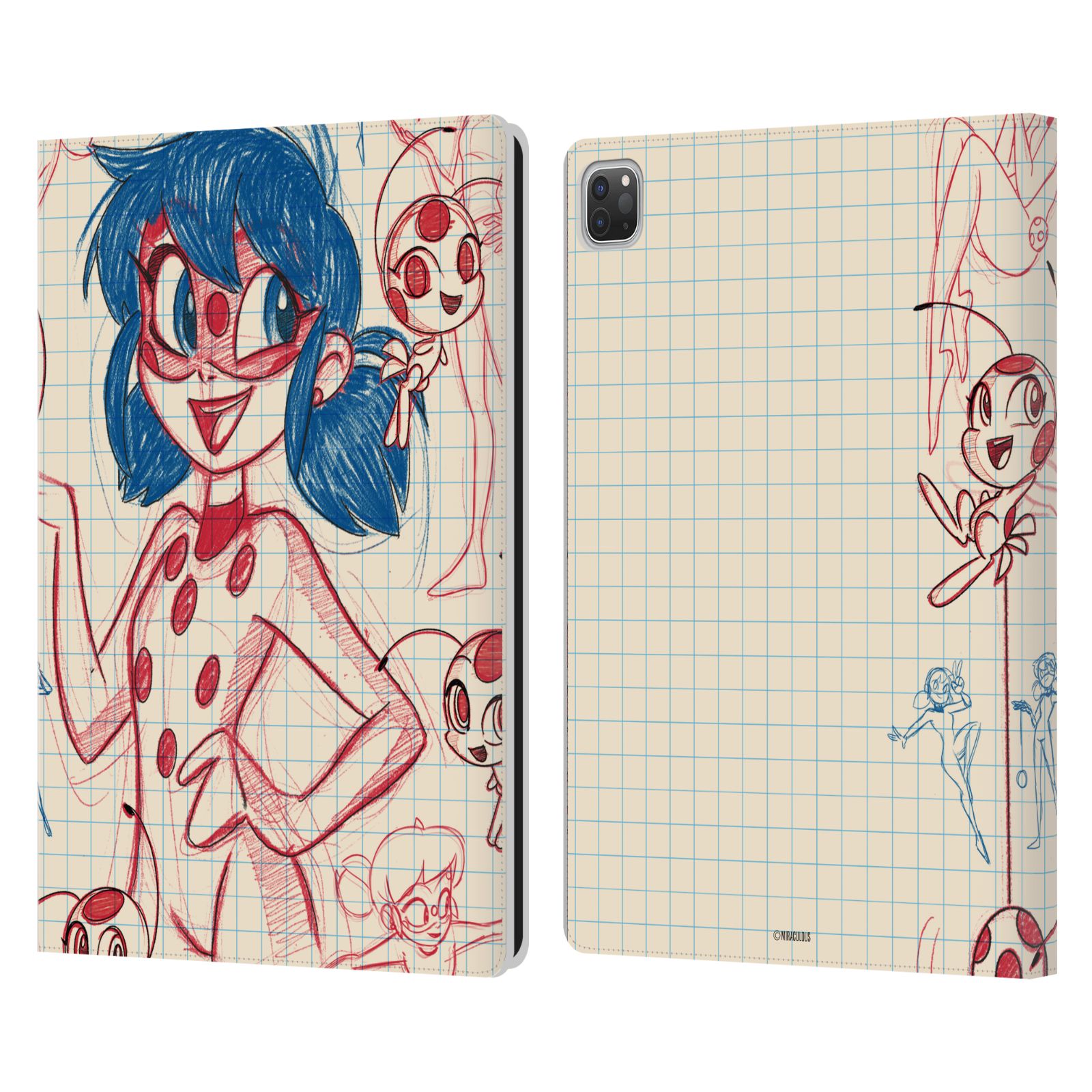 OFFICIAL MIRACULOUS LADYBUG SKETCHES LEATHER BOOK WALLET CASE FOR APPLE iPAD - Picture 10 of 14