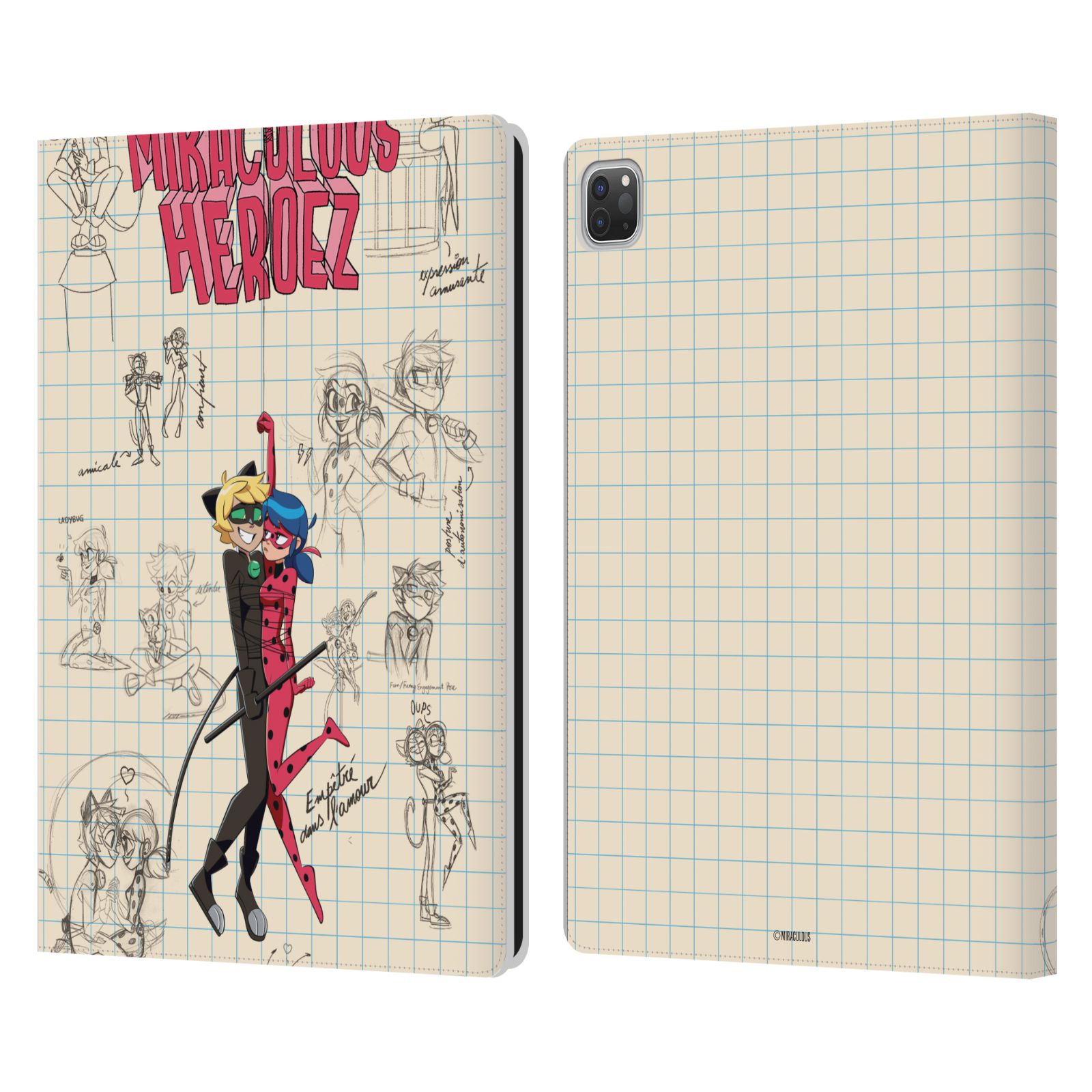 OFFICIAL MIRACULOUS LADYBUG SKETCHES LEATHER BOOK WALLET CASE FOR APPLE iPAD - Picture 11 of 14