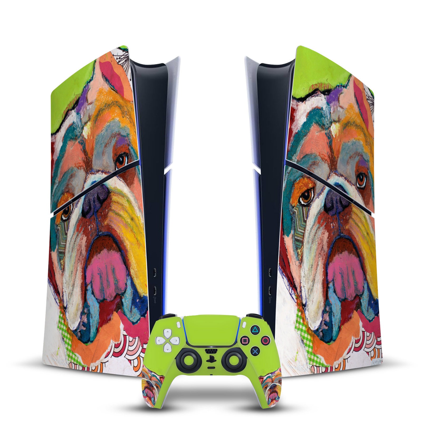 MICHEL KECK ART MIX VINYL SKIN DECAL FOR PS5 SLIM DIGITAL CONSOLE & CONTROLLER