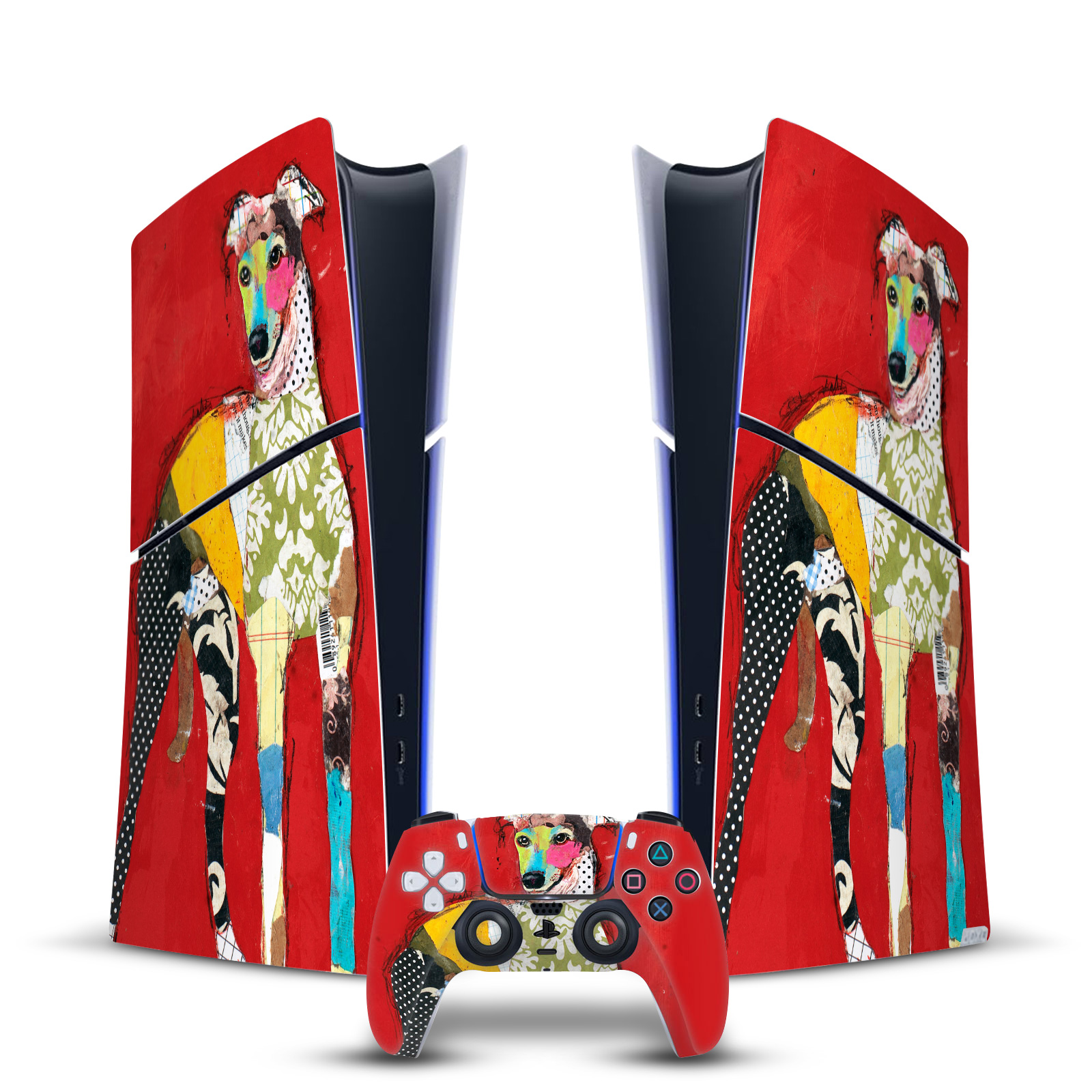 MICHEL KECK ART MIX VINYL SKIN DECAL FOR PS5 SLIM DIGITAL CONSOLE & CONTROLLER