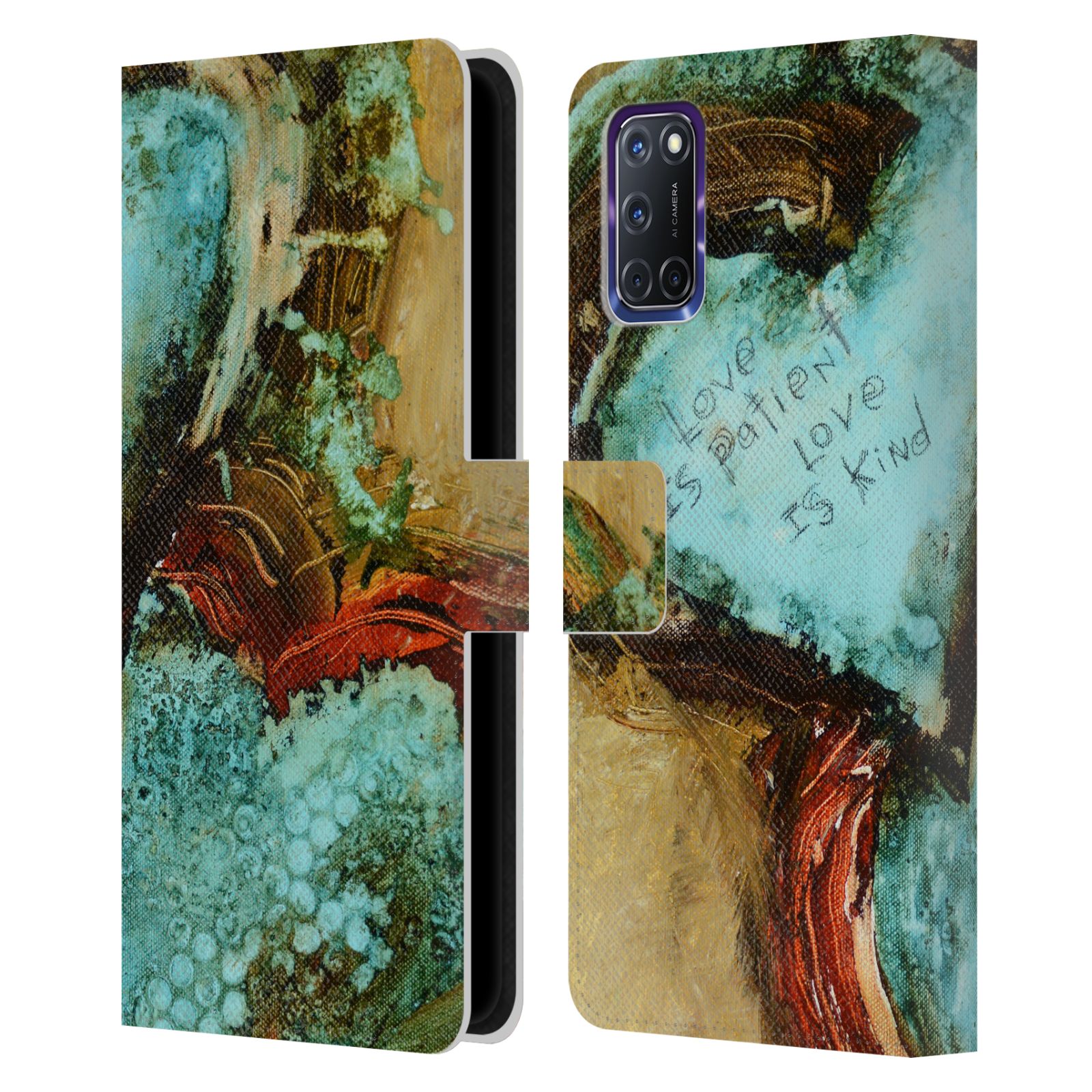 OFFICIAL MICHEL KECK RELIGIOUS ABSTRACT LEATHER BOOK WALLET CASE FOR OPPO PHONES