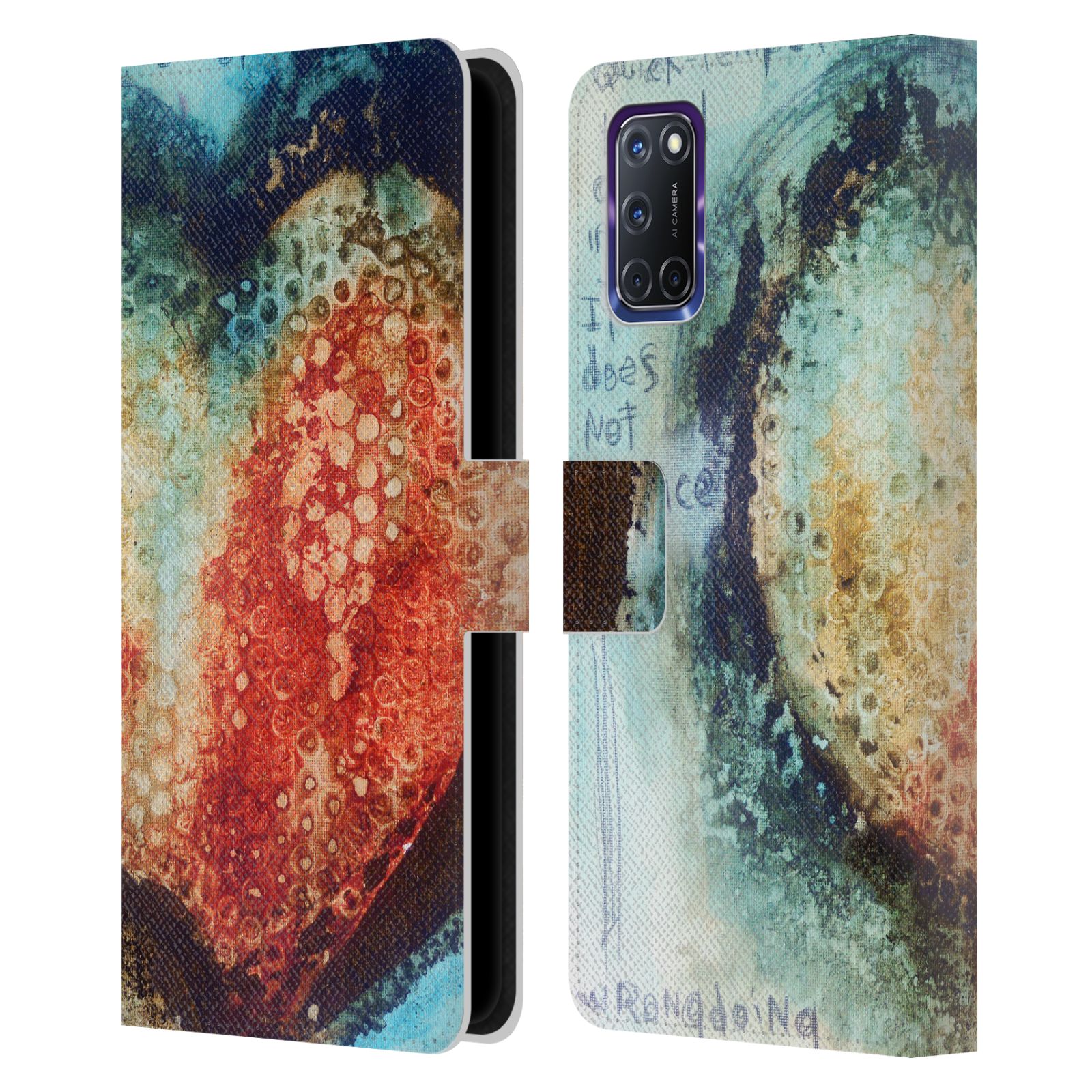 OFFICIAL MICHEL KECK RELIGIOUS ABSTRACT LEATHER BOOK WALLET CASE FOR OPPO PHONES