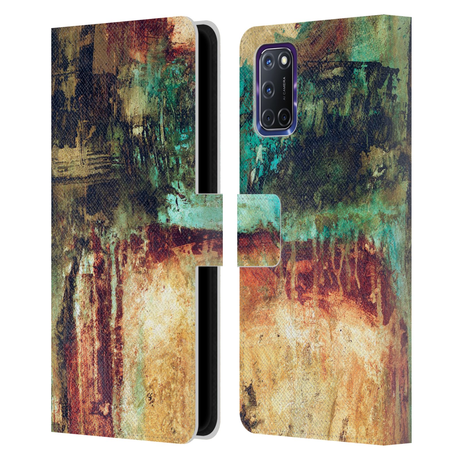 OFFICIAL MICHEL KECK RELIGIOUS ABSTRACT LEATHER BOOK WALLET CASE FOR OPPO PHONES