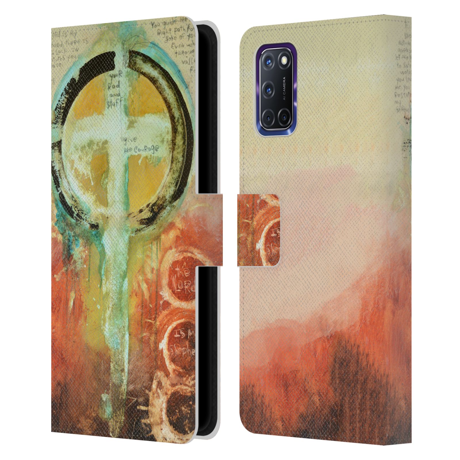 OFFICIAL MICHEL KECK RELIGIOUS ABSTRACT LEATHER BOOK WALLET CASE FOR OPPO PHONES