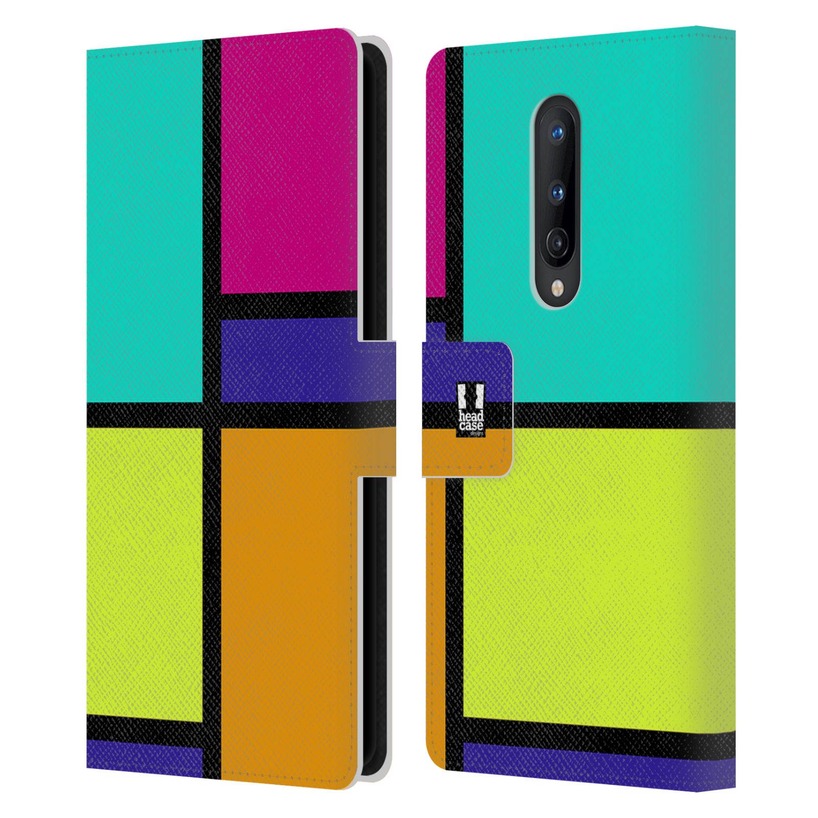 HEAD CASE DESIGNS HUED TILES LEATHER BOOK WALLET CASE COVER FOR ONEPLUS PHONES - Picture 10 of 12