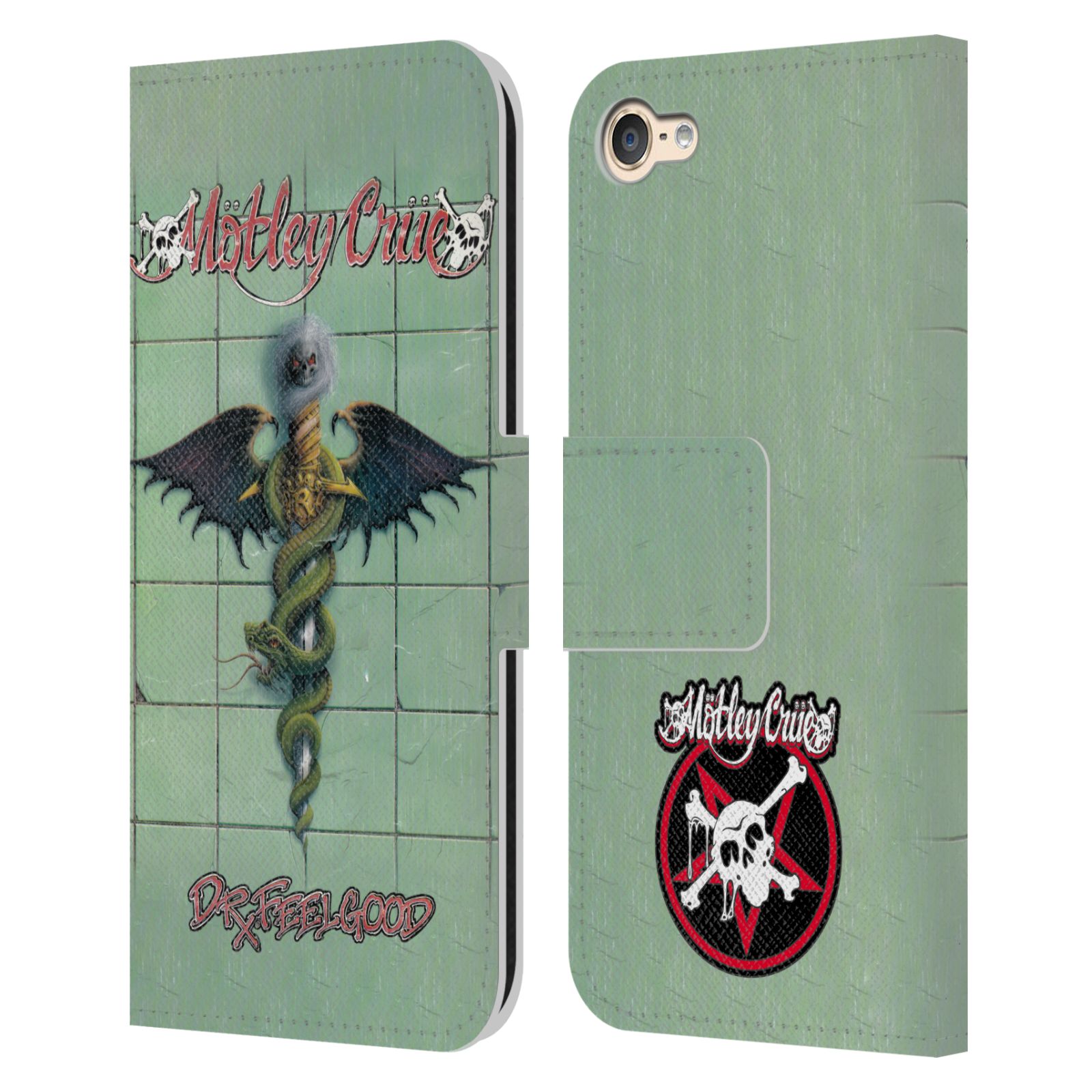 OFFICIAL MOTLEY CRUE ALBUMS LEATHER BOOK CASE FOR APPLE iPOD TOUCH MP3 - Picture 7 of 11