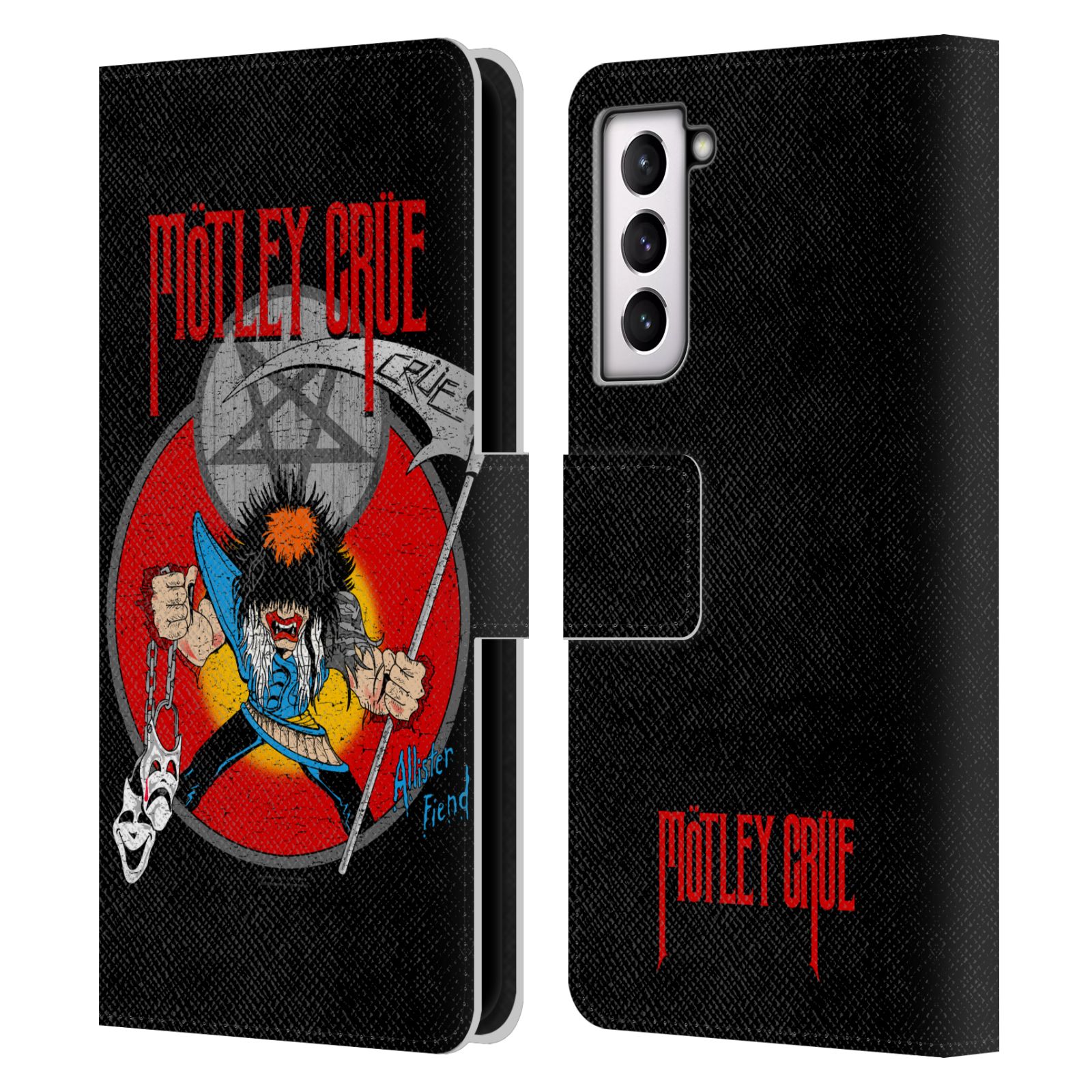 OFFICIAL MOTLEY CRUE KEY ART LEATHER BOOK WALLET CASE FOR SAMSUNG PHONES 4