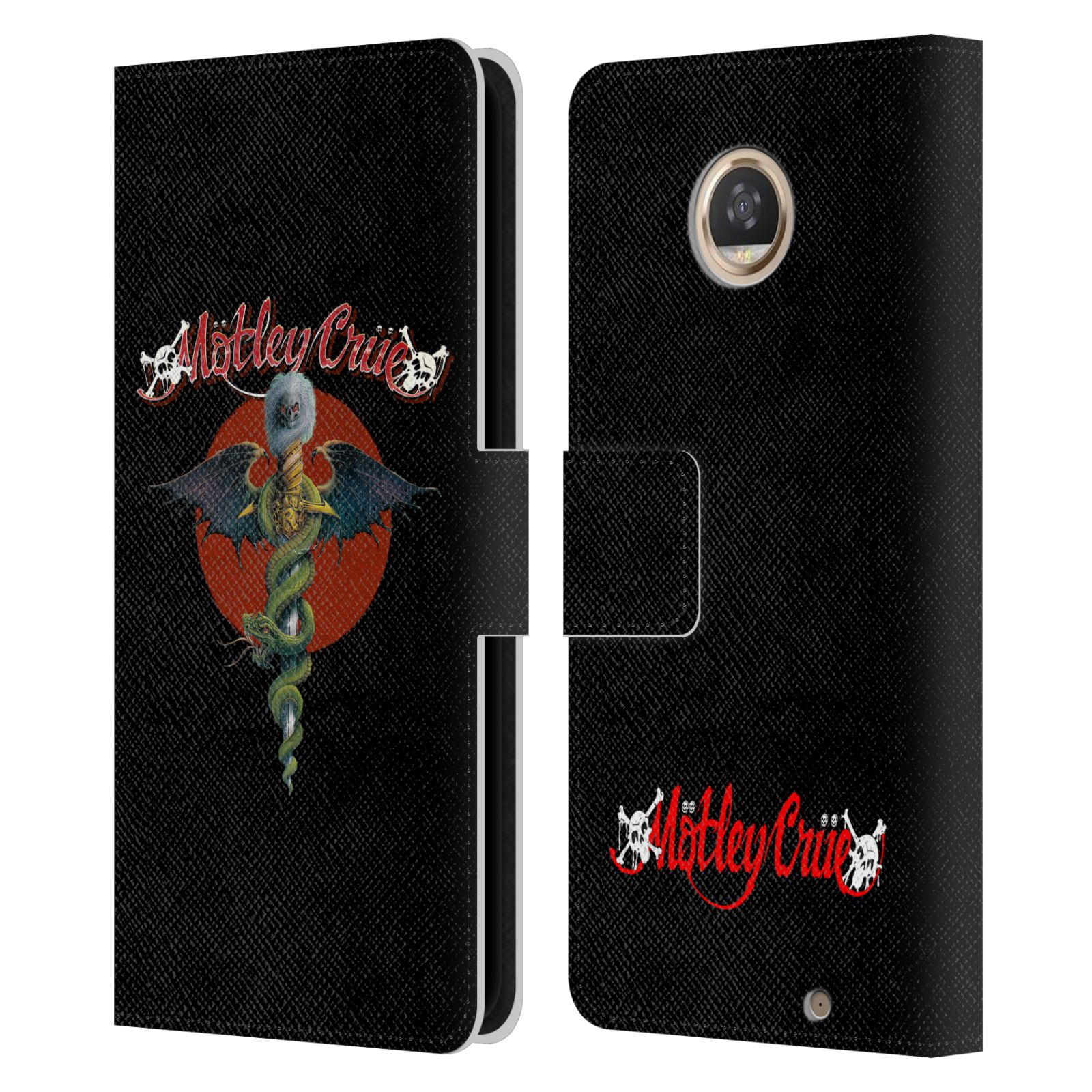 OFFICIAL MOTLEY CRUE TOUR GRAPHICS LEATHER BOOK WALLET CASE FOR MOTOROLA PHONES - Zdjęcie 8 z 15
