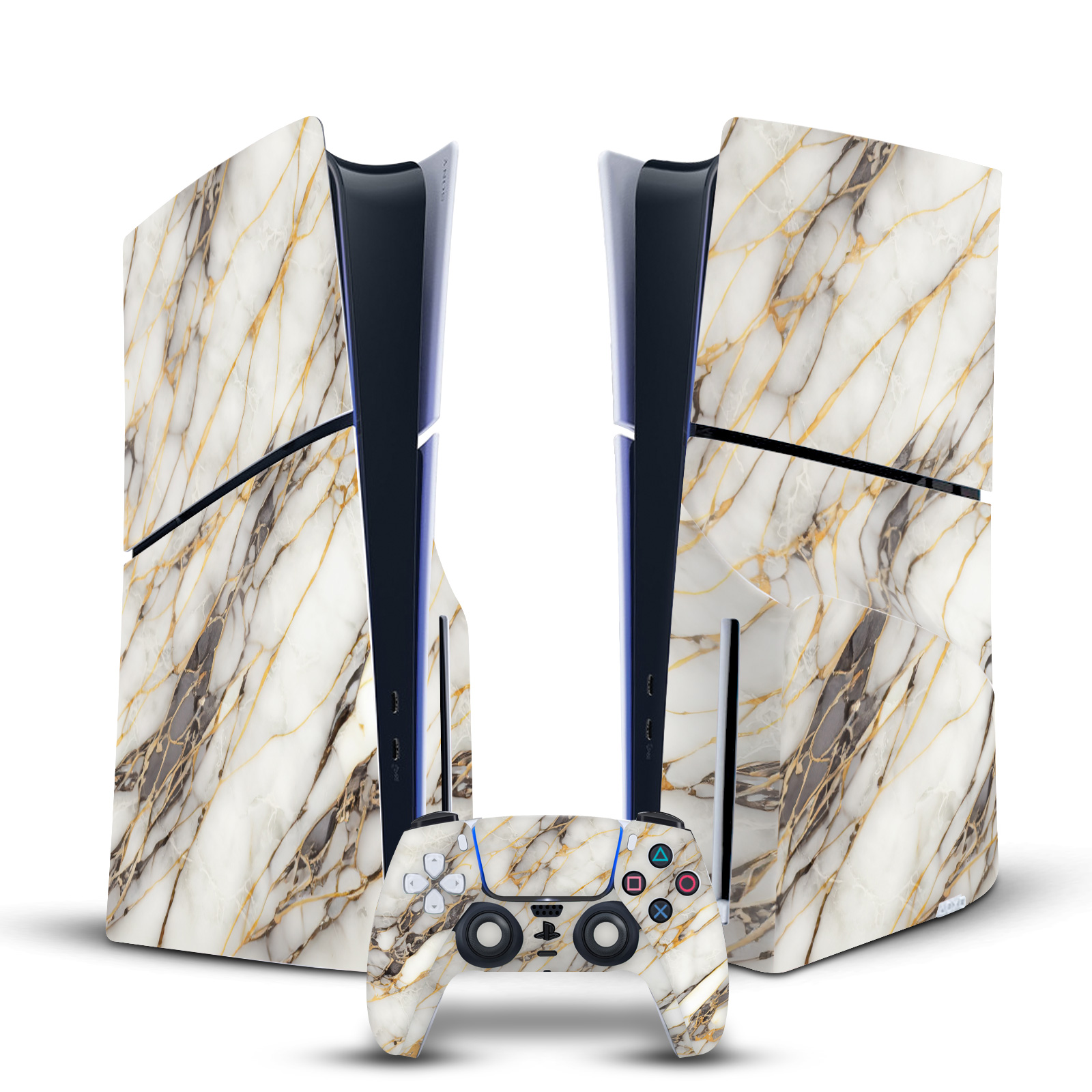 HEAD CASE DESIGNS MARBLE VINYL SKIN DECAL FOR PS5 SLIM DISC CONSOLE & CONTROLLER