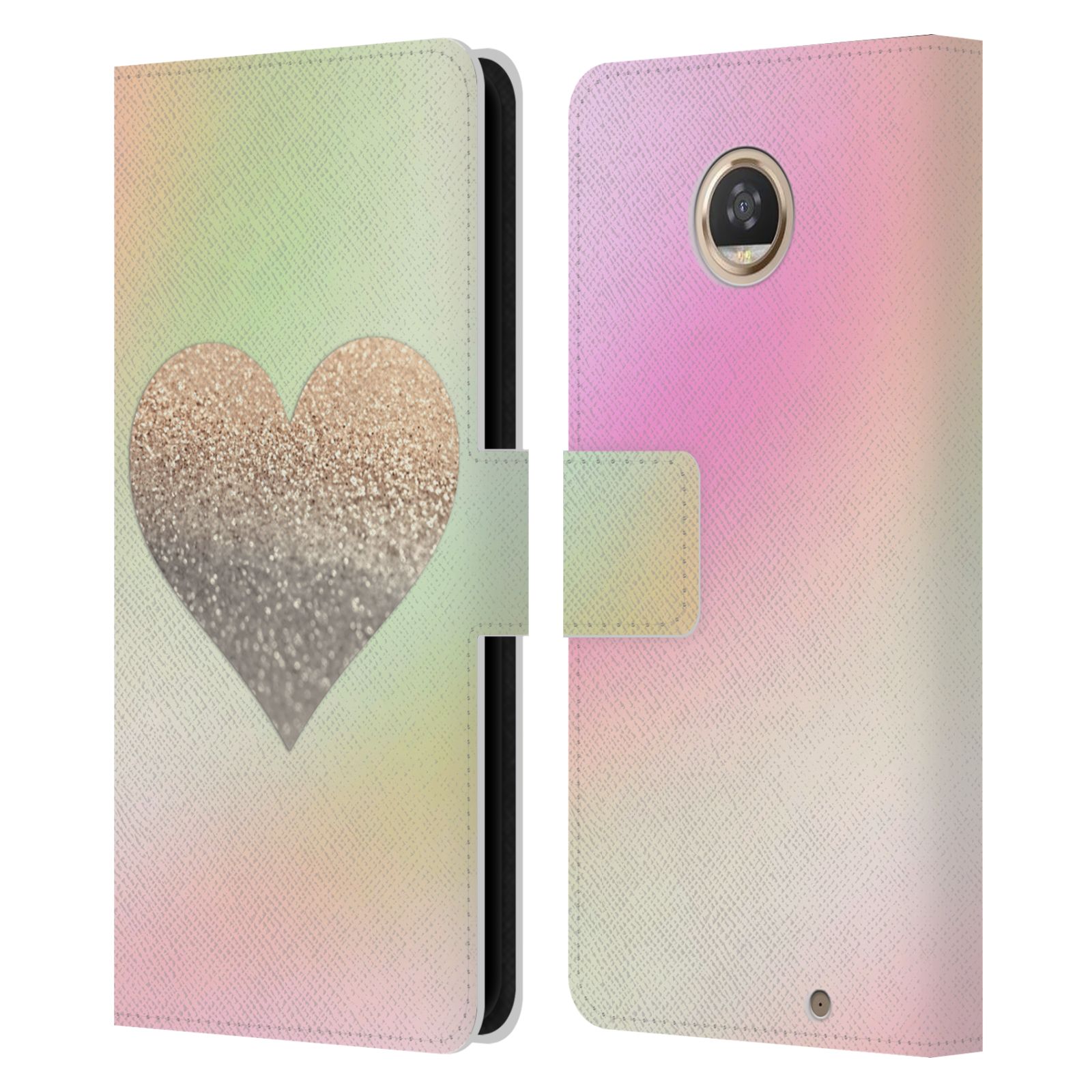 OFFICIAL MONIKA STRIGEL DREAMLAND GOLD LEATHER BOOK CASE FOR MOTOROLA PHONES