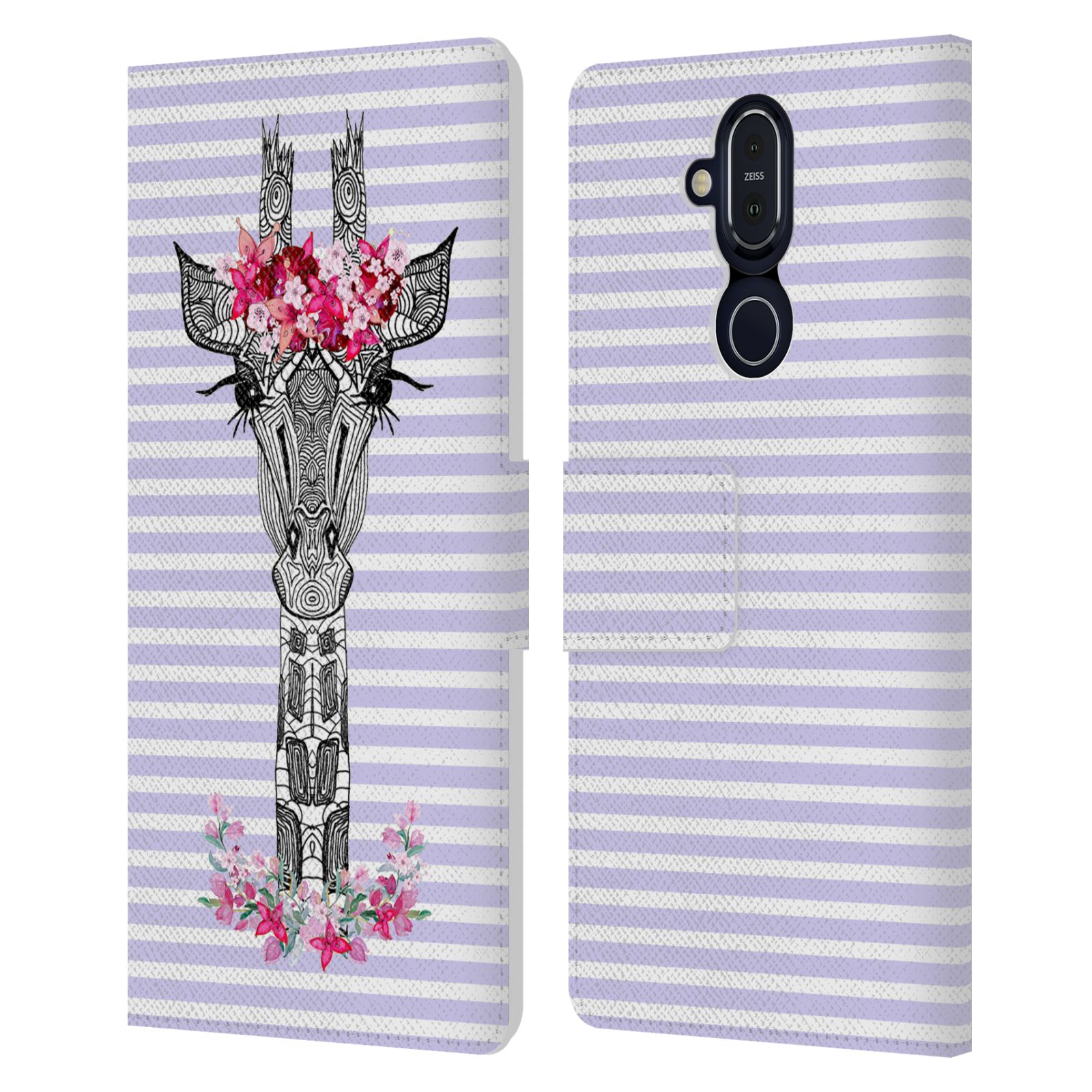 OFFICIAL MONIKA STRIGEL GIRAFFE AND STRIPES LEATHER BOOK CASE FOR NOKIA PHONES - Picture 14 of 15
