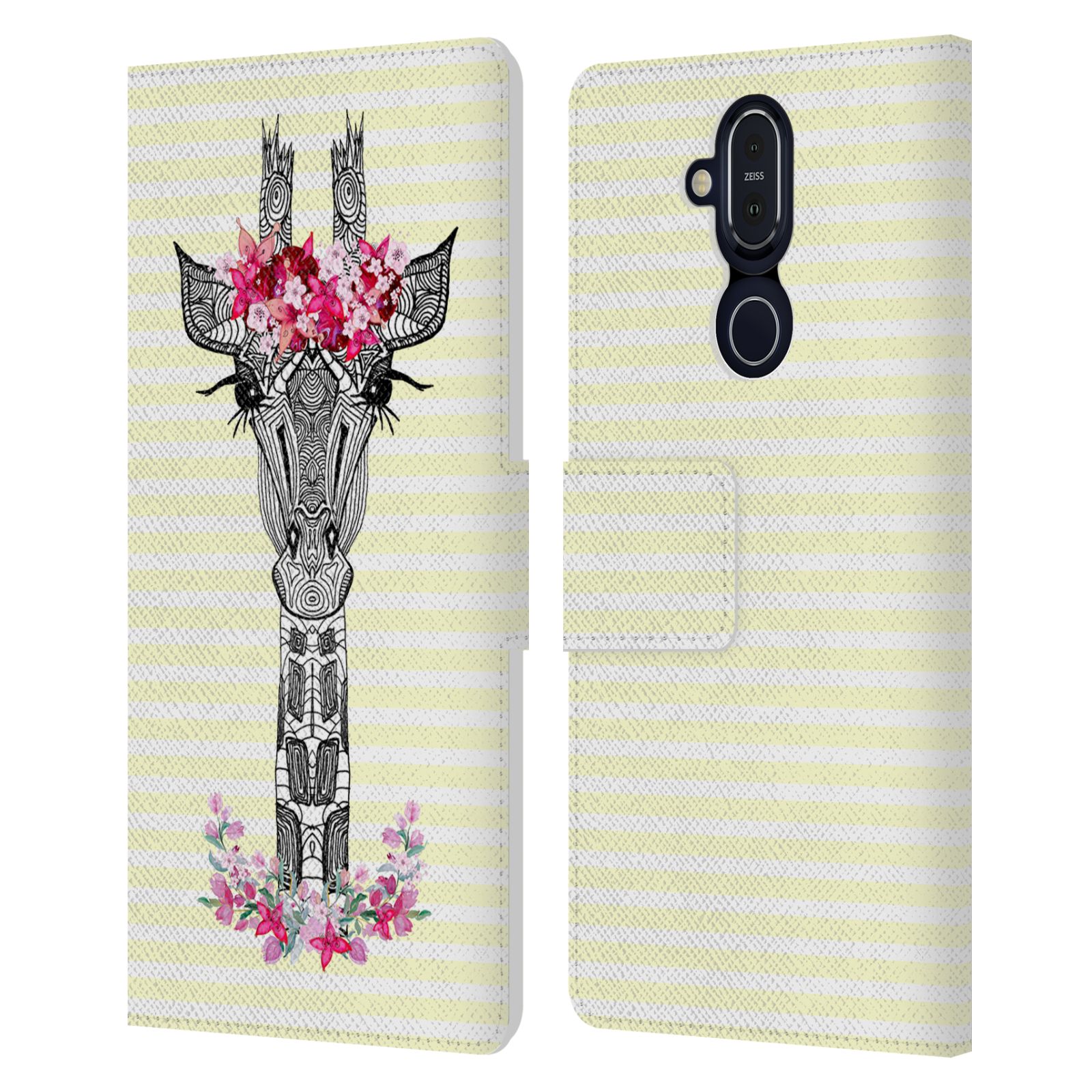 OFFICIAL MONIKA STRIGEL GIRAFFE AND STRIPES LEATHER BOOK CASE FOR NOKIA PHONES - Picture 15 of 15