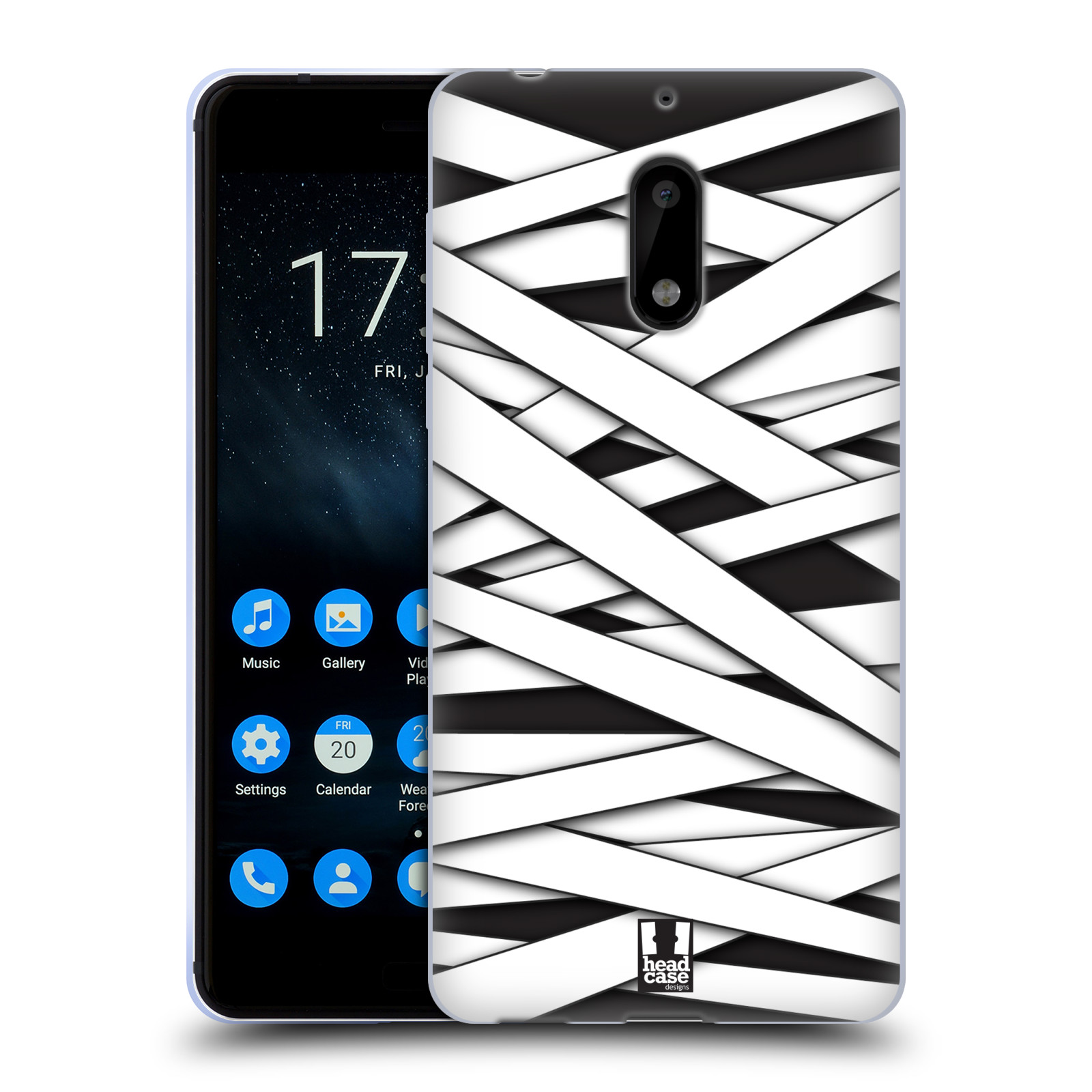 CUSTODIA HEAD CASE DESIGNS MUMMIFIED GEL MORBIDO PER NOKIA PHONES 1 - Foto 12 di 12