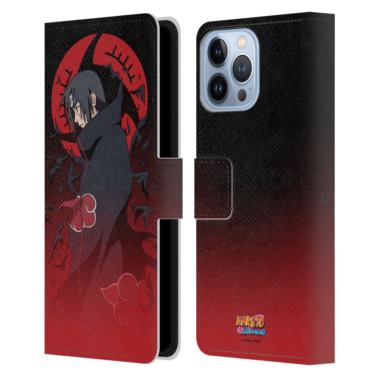 Itachi Crimson Moon Leather Wallet Case for iPhone 13 Pro Max