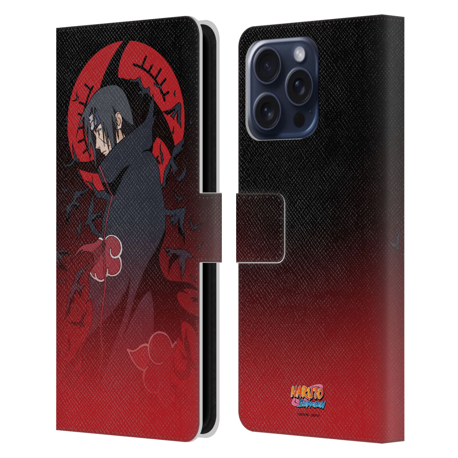 Itachi Crimson Moon Leather Wallet Case for iPhone 16 Pro Max