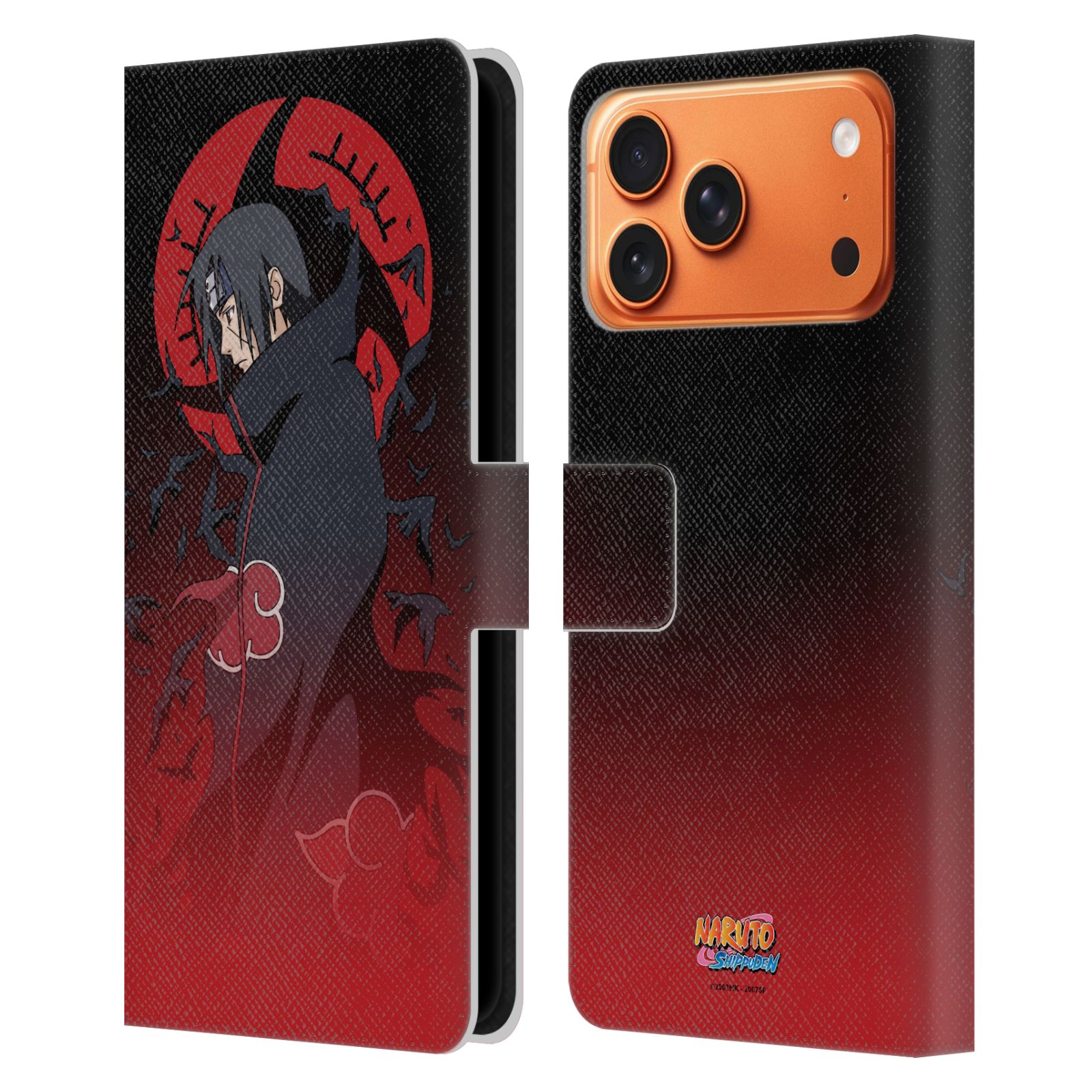 Itachi Crimson Moon Leather Wallet Case for iPhone 17 Pro Max