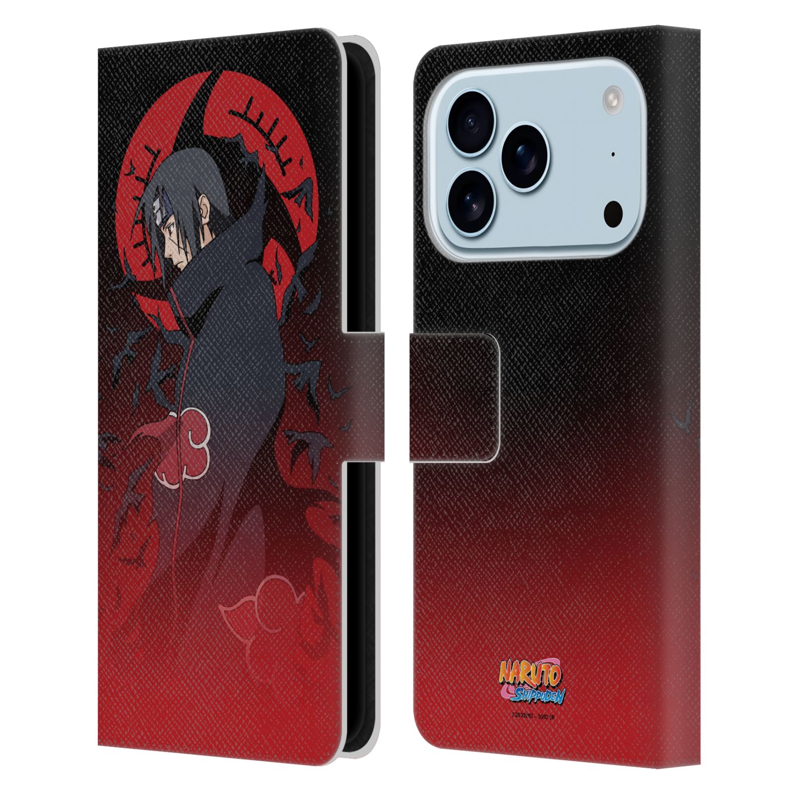 Itachi Crimson Moon Leather Wallet Case for iPhone 17 Pro