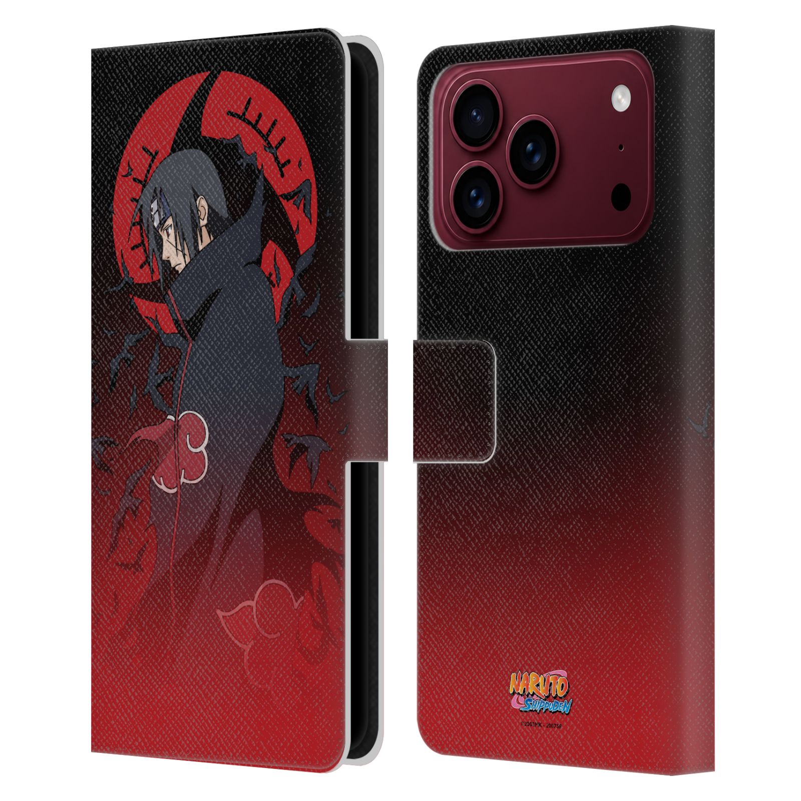 Itachi Crimson Moon Leather Wallet Case for iPhone 18 Pro Max