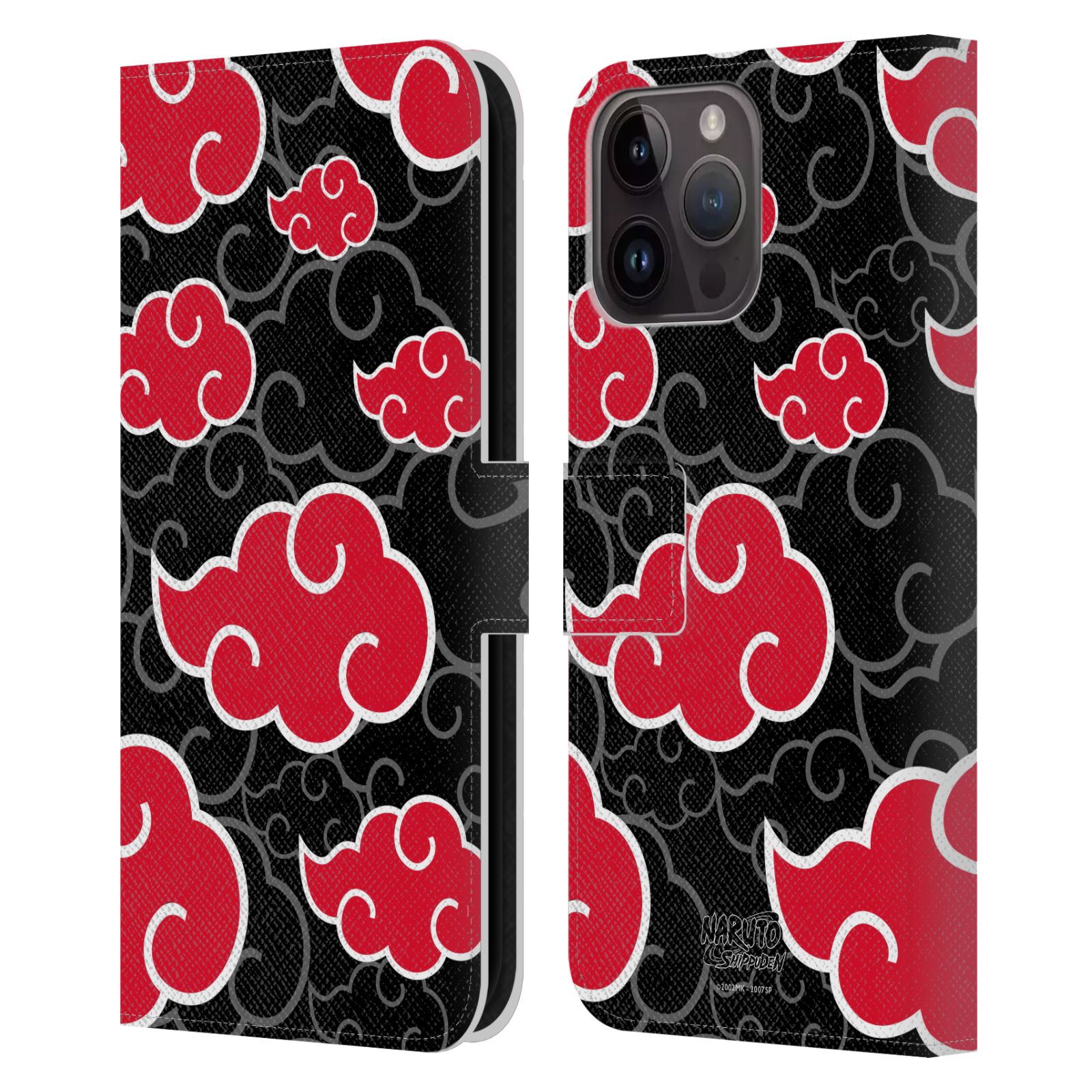 Akatsuki Clouds Leather Wallet Case for iPhone 15 Pro Max