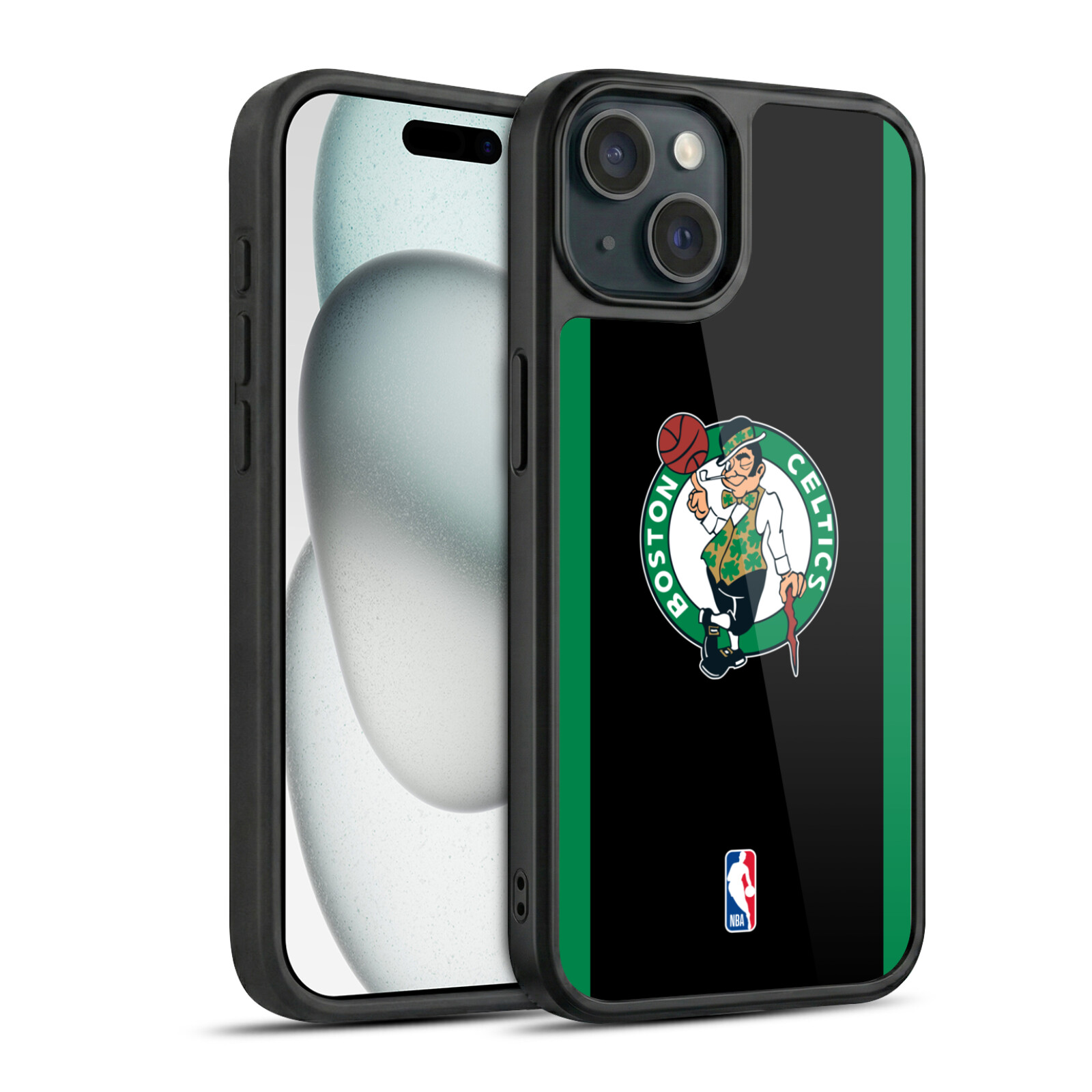 Black Green Design Hard MagSafe Case for iPhone 15
