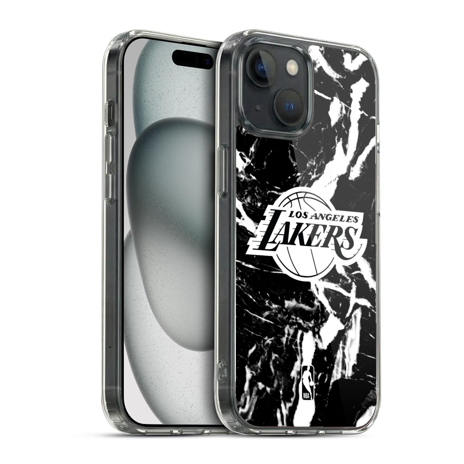 Black Marble Hybrid MagSafe Case for iPhone 15