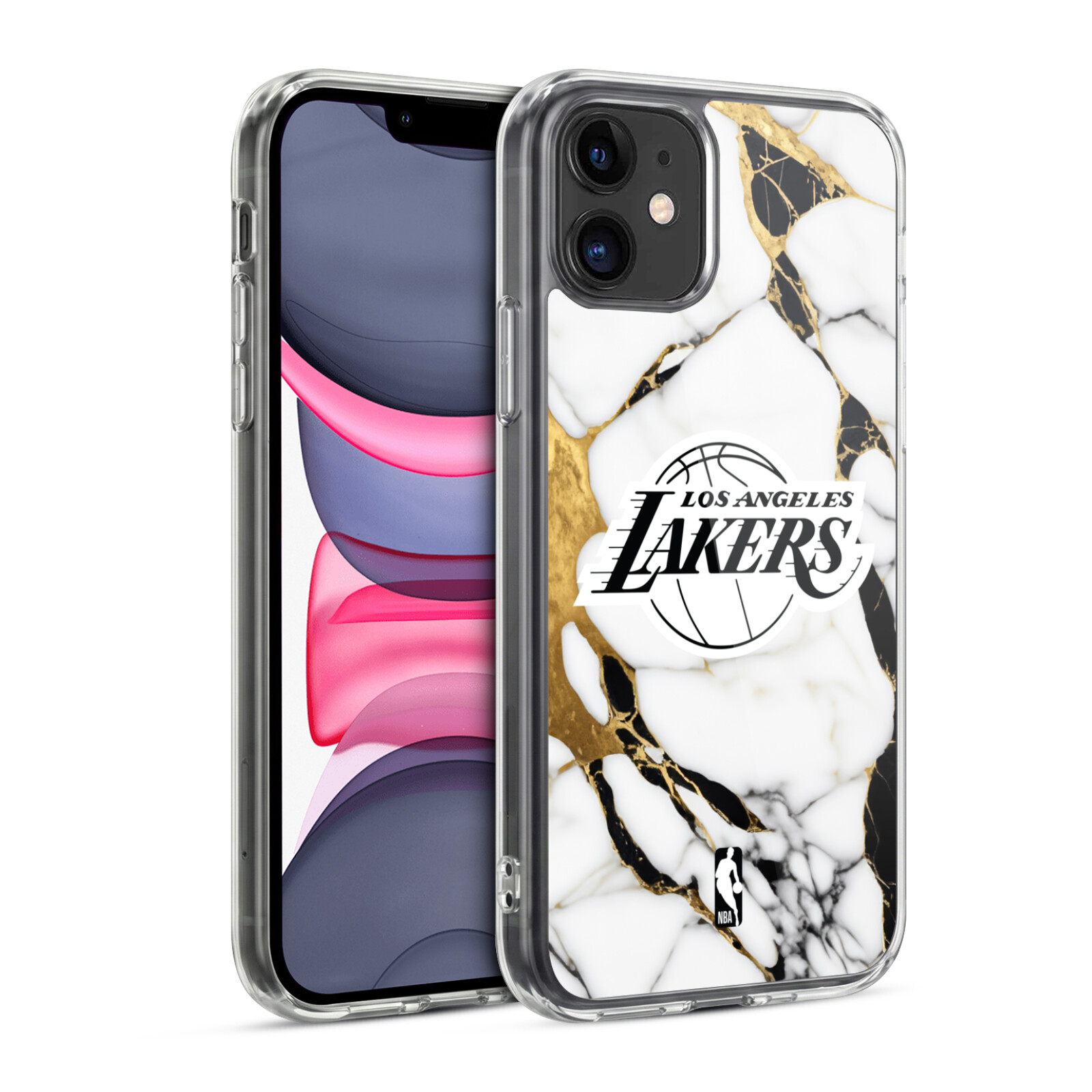 White Marble Hybrid MagSafe Case for iPhone 11