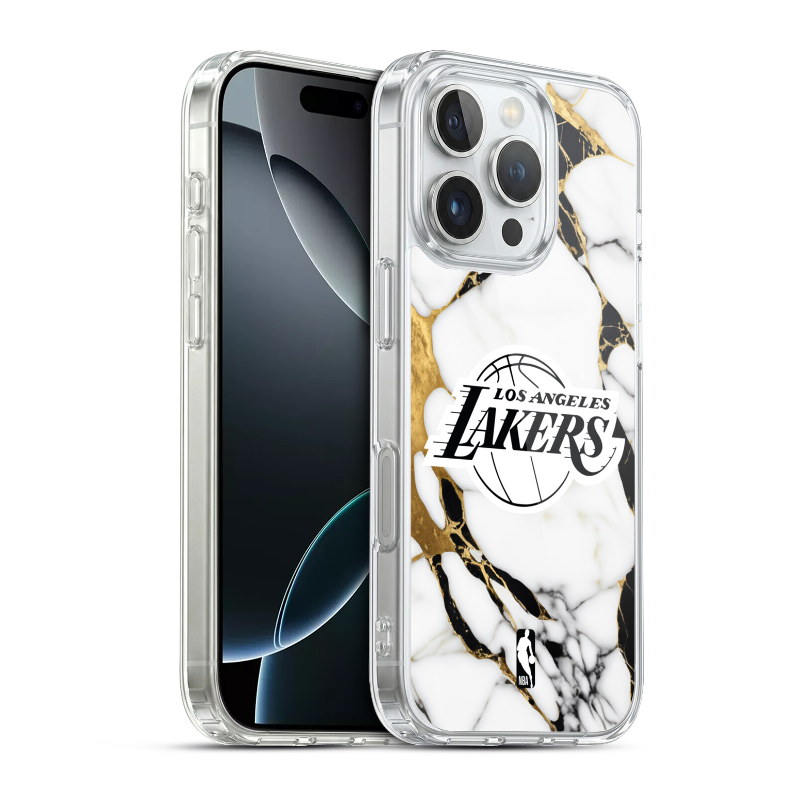 White Marble Hybrid MagSafe Case for iPhone 16 Pro