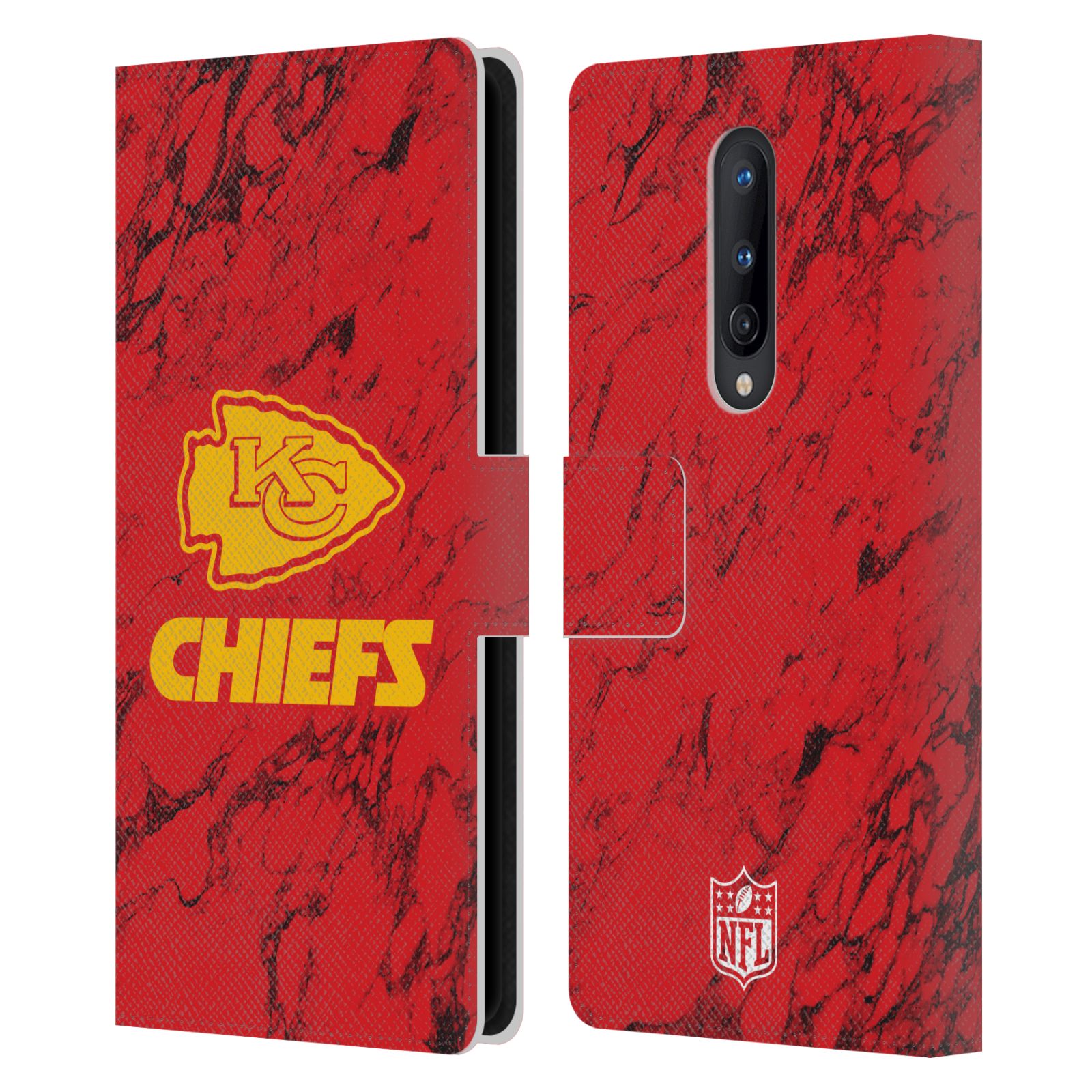 NFL KANSAS CITY CHIEFS GRAPHICS LEATHER BOOK CASE FOR BLACKBERRY ONEPLUS - Picture 7 of 10