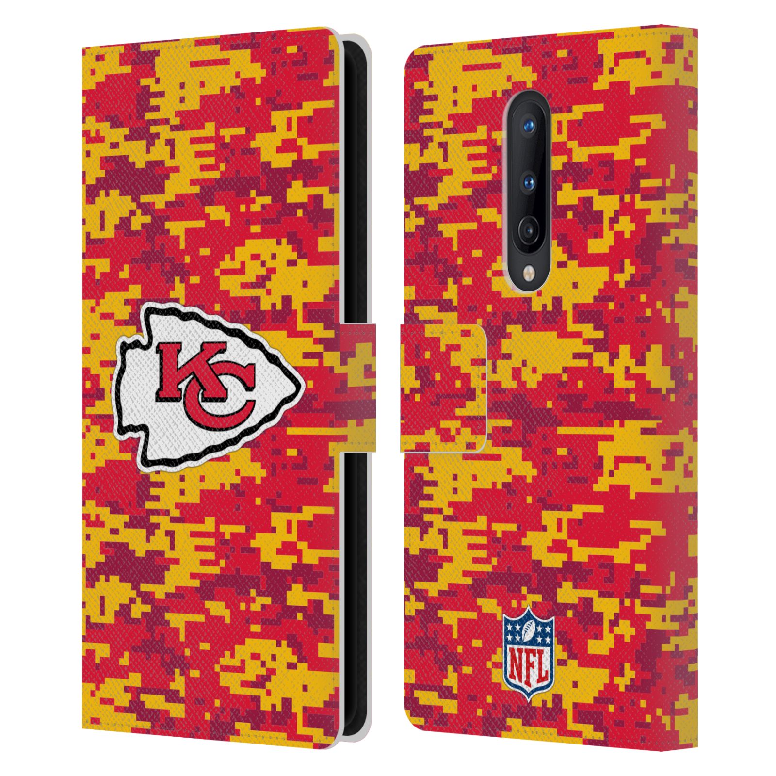 NFL KANSAS CITY CHIEFS GRAPHICS LEATHER BOOK CASE FOR BLACKBERRY ONEPLUS - Picture 8 of 10