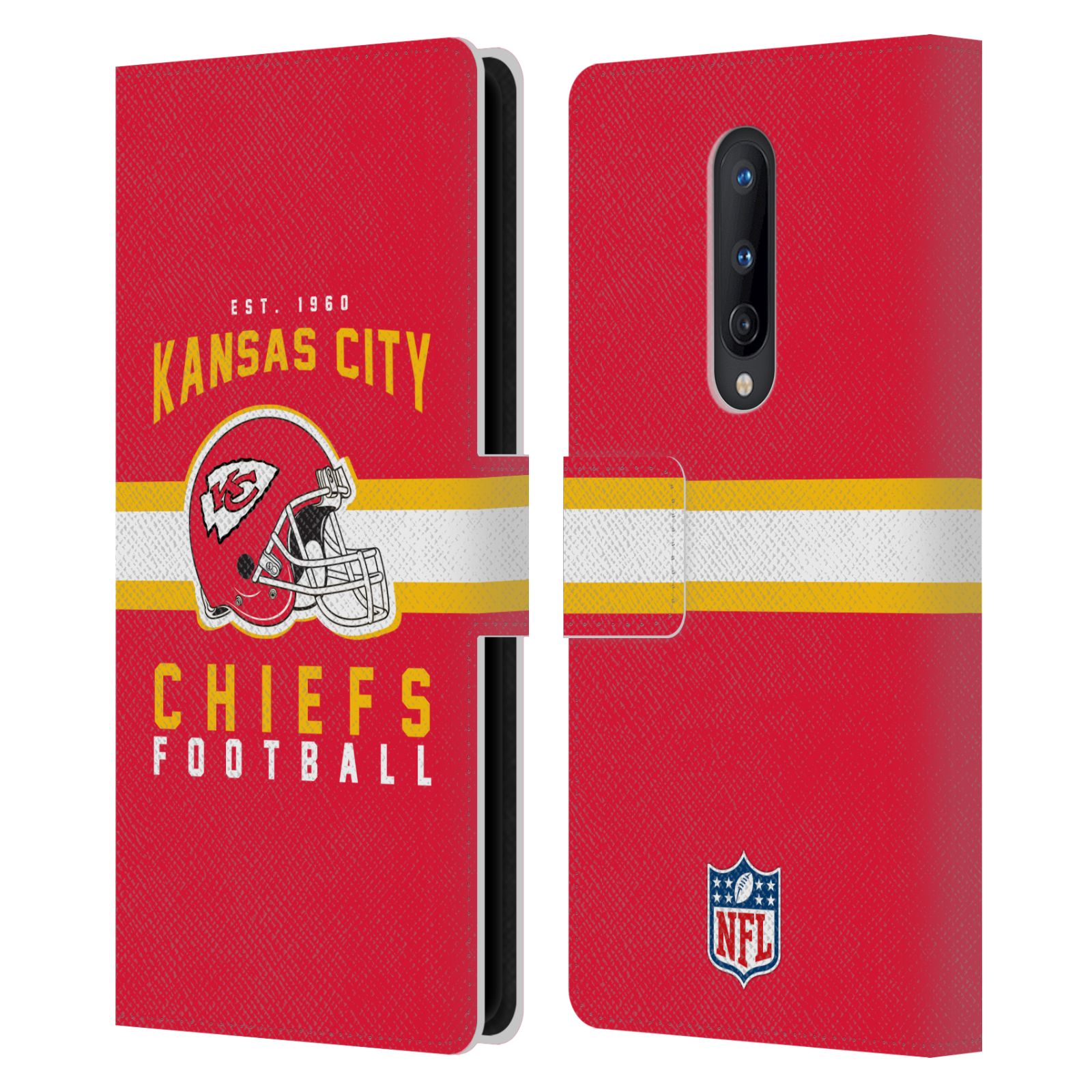 NFL KANSAS CITY CHIEFS GRAPHICS LEATHER BOOK CASE FOR BLACKBERRY ONEPLUS - Picture 10 of 10