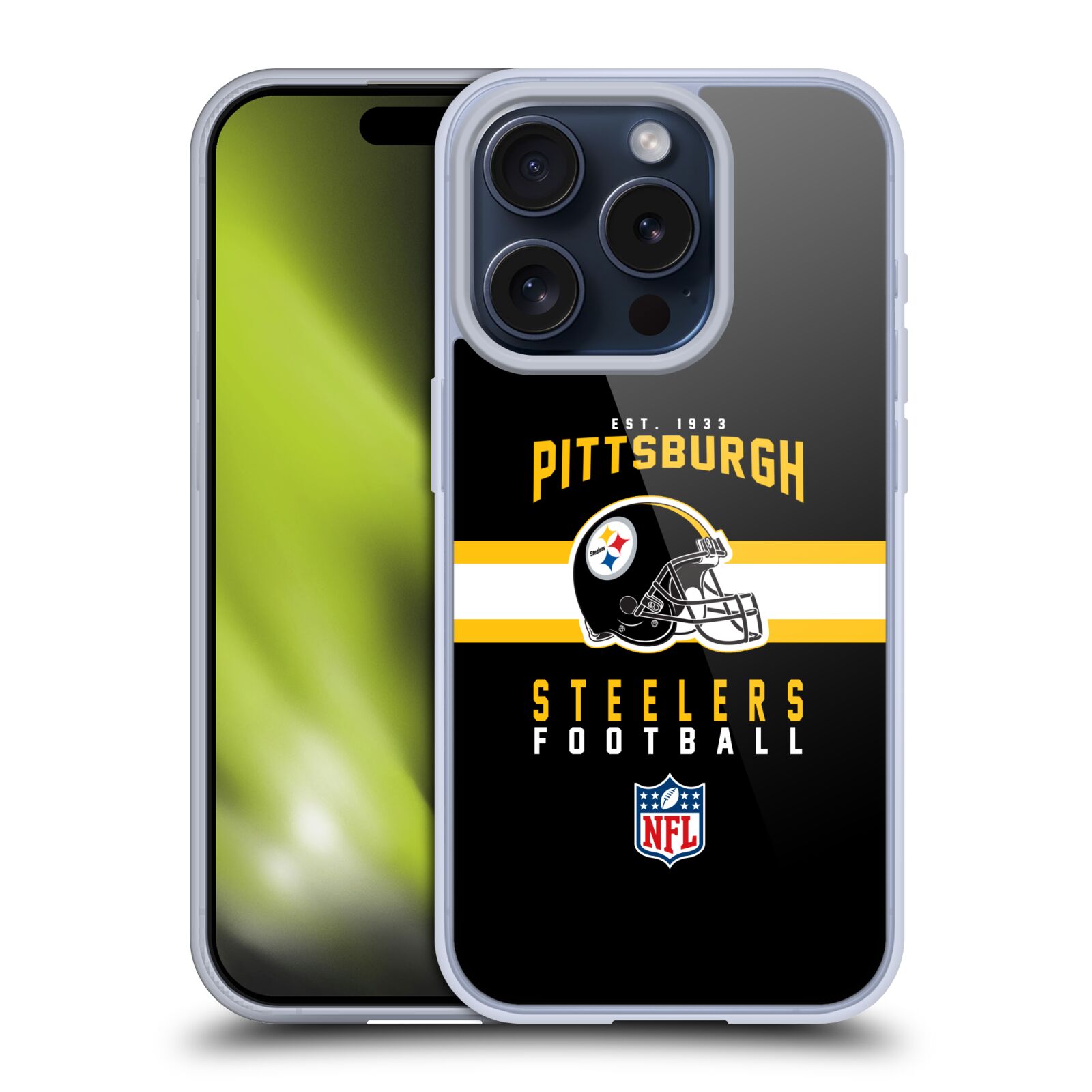 OFFICIAL NFL PITTSBURGH STEELERS GRAPHICS SOFT GEL CASE FOR APPLE iPHONE PHONES